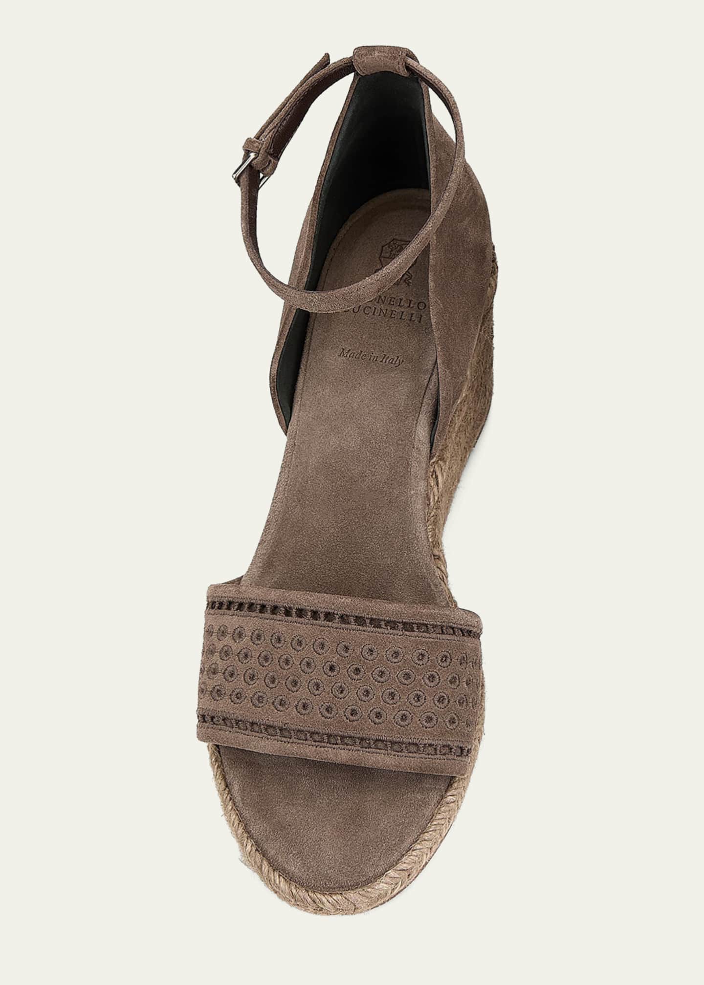 Brunello Cucinelli Suede Espadrille Wedge Sandals - Bergdorf Goodman
