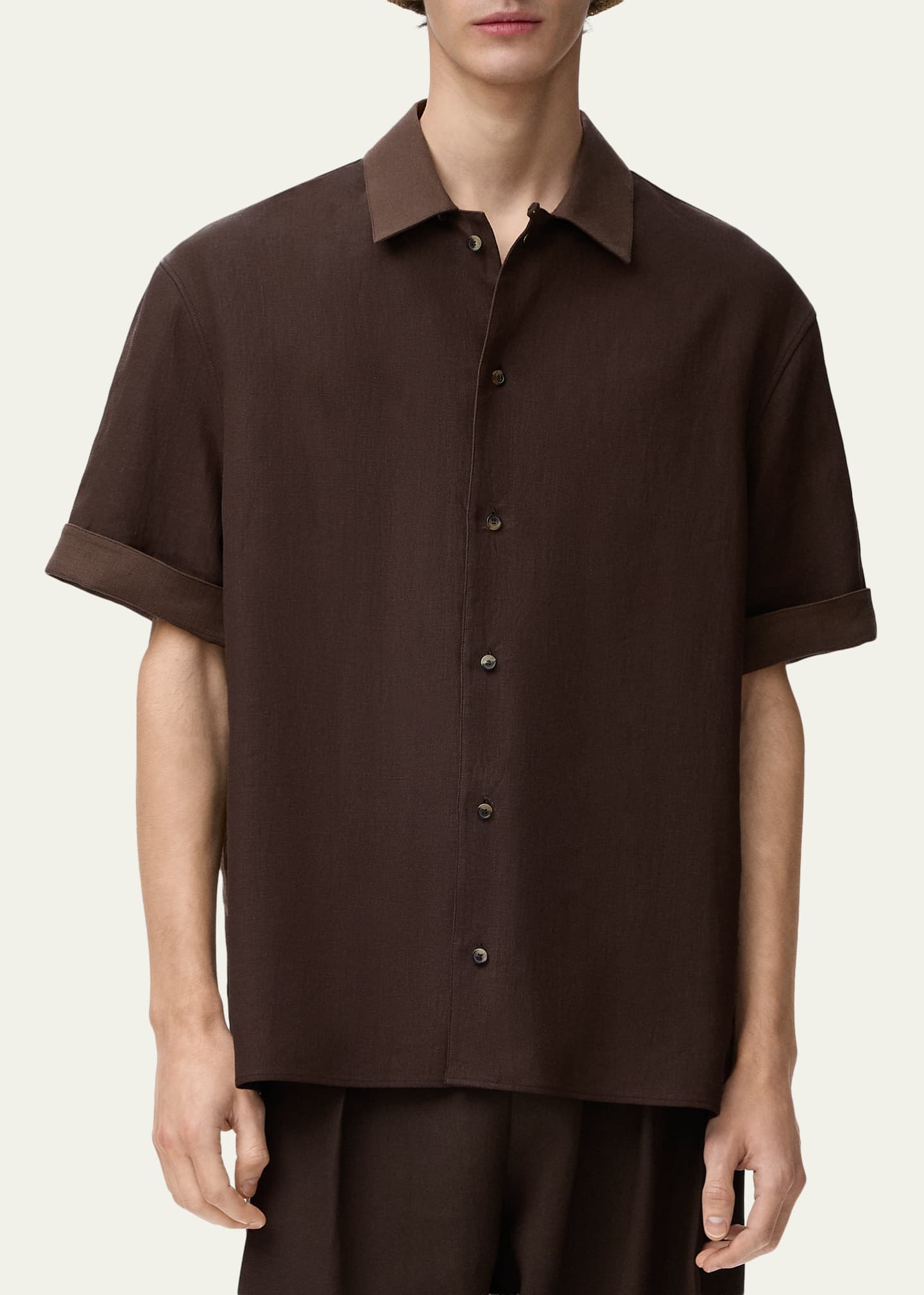 LOEWE シャツ 40 Loewe x Paula's Ibiza Men's Washed Satin Short-Sleeve Shirt