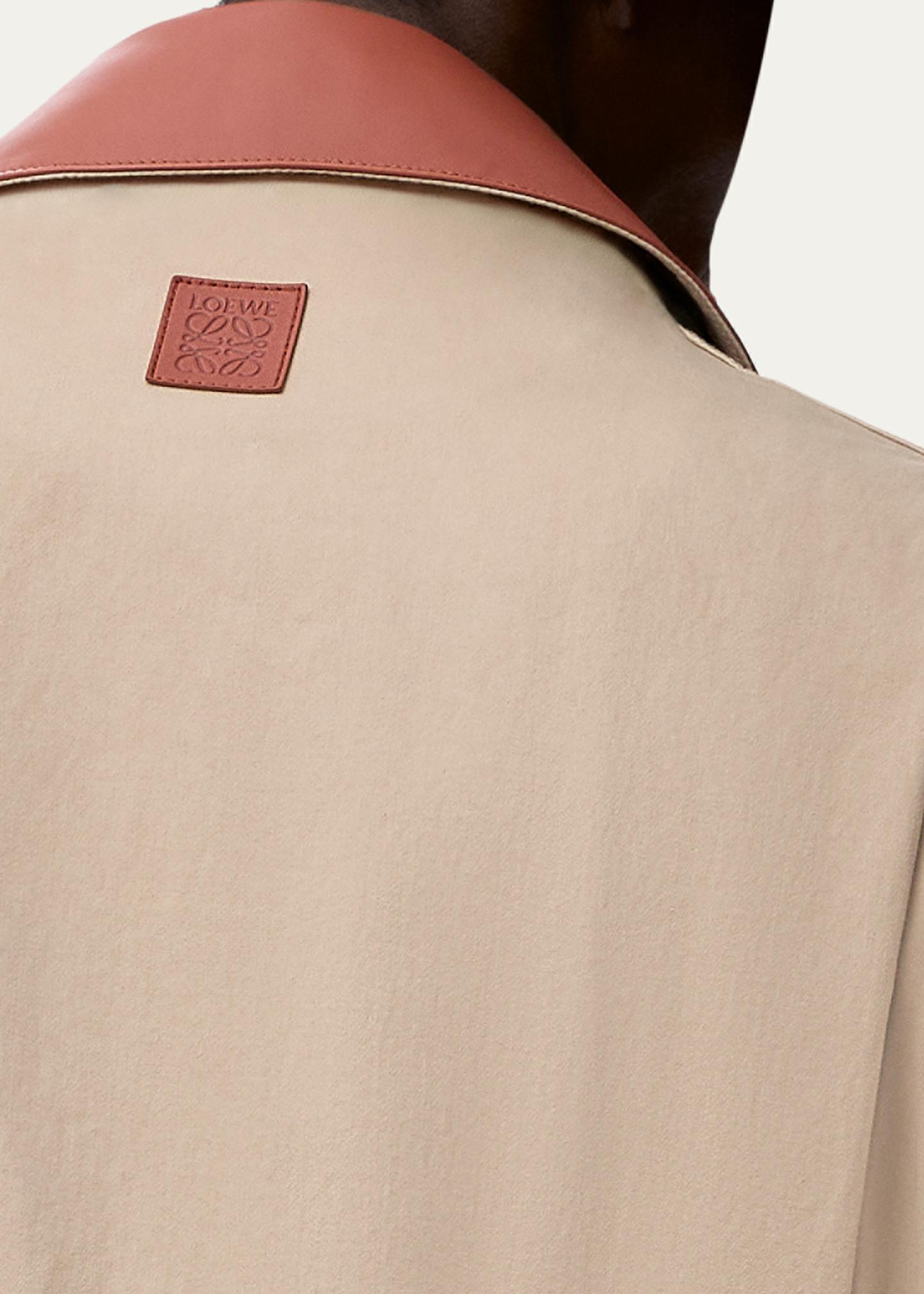 LOEWE x Paulas Ibiza シャツジャケット LOEWE x Paula's Ibiza Men's Washed Cotton Leather-Collar Shirt