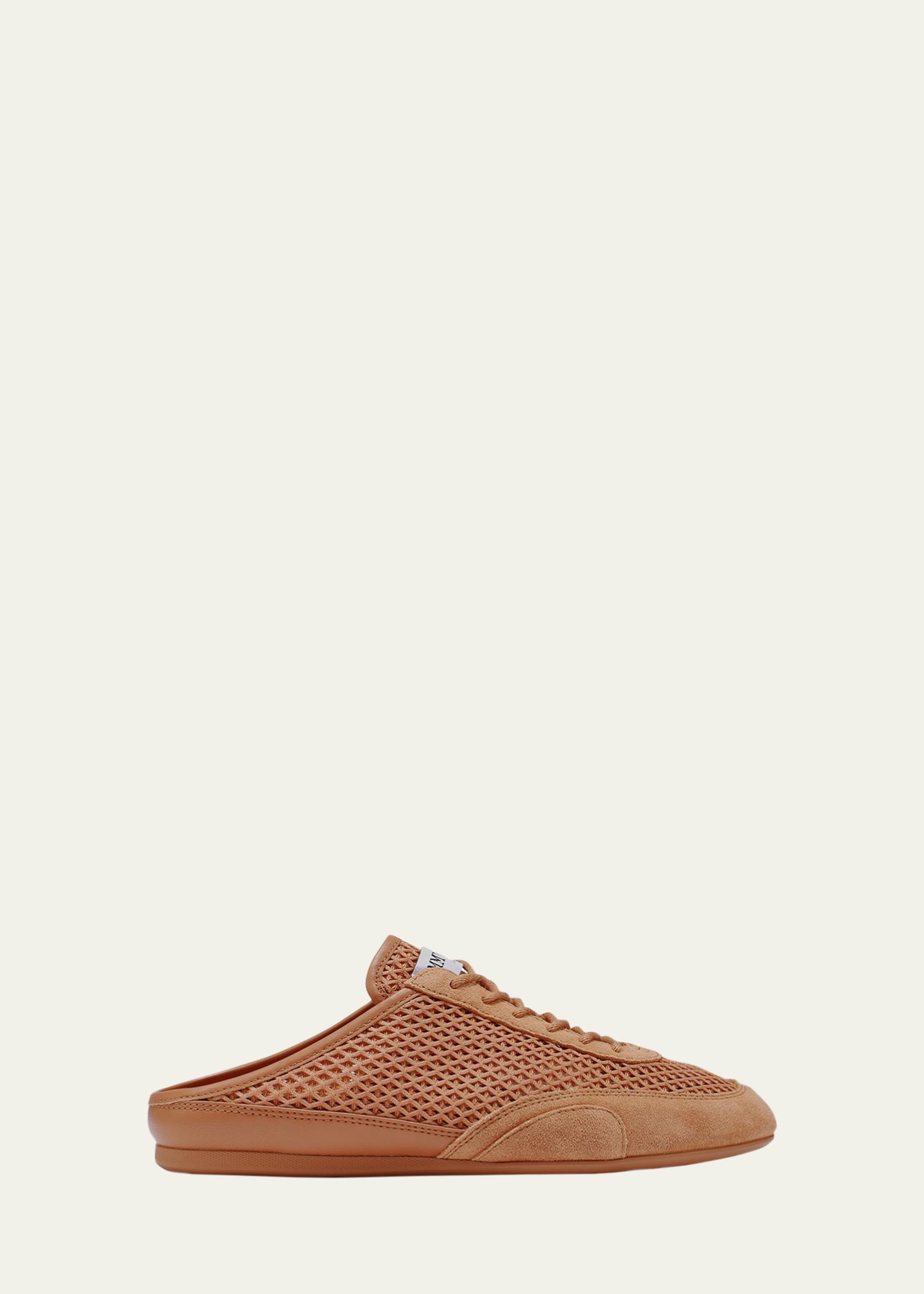 Jimmy Choo Sunny Woven Mixed Leather Sneaker Mules - Bergdorf Goodman