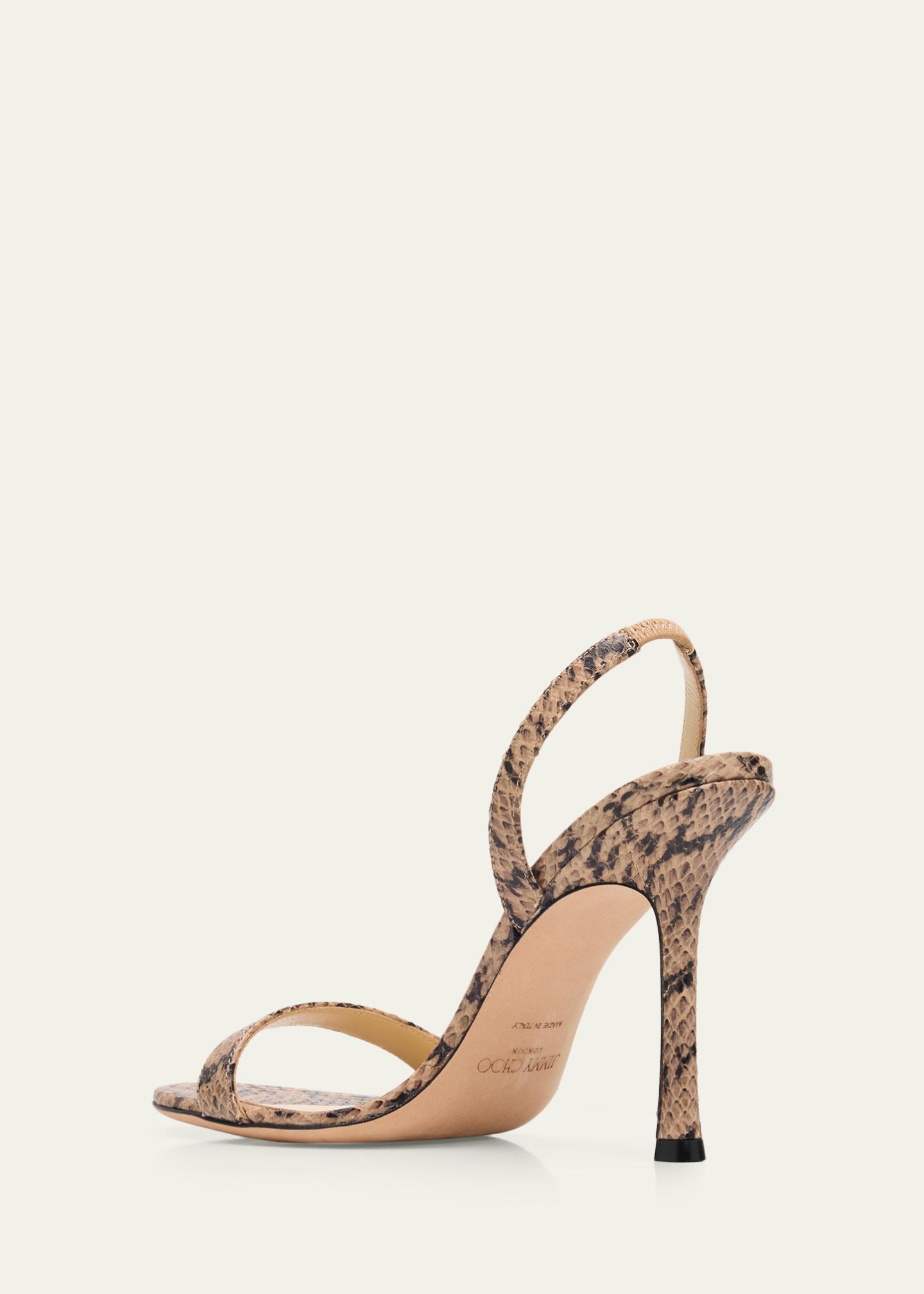 Jimmy Choo 85mm Jenn Snake-Embossed Leather Sandals - Bergdorf Goodman