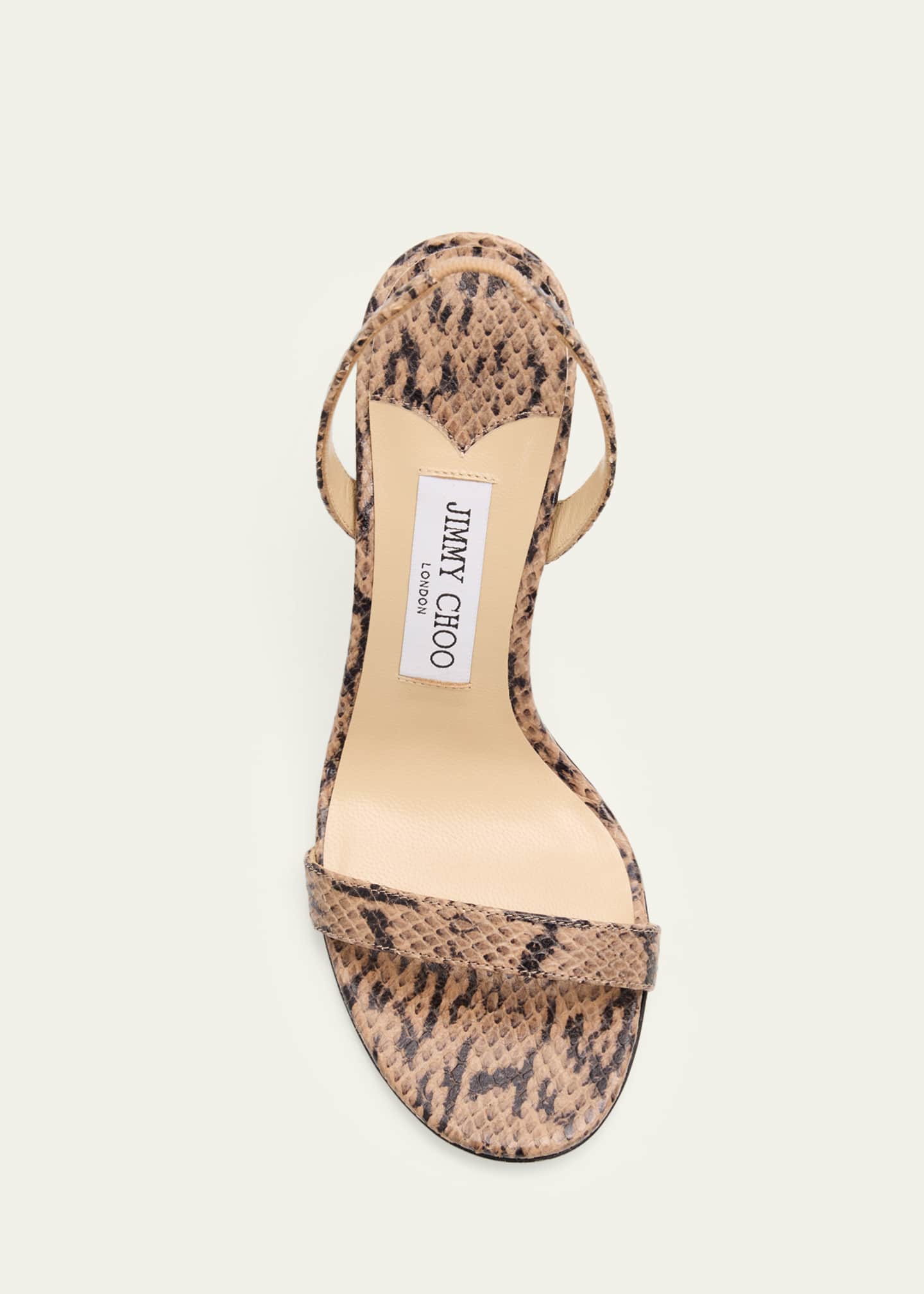 JIMMY CHOO ヘビ柄ミュール Jimmy Choo 85mm Jenn Snake-Embossed Leather Sandals - Bergdorf Goodman