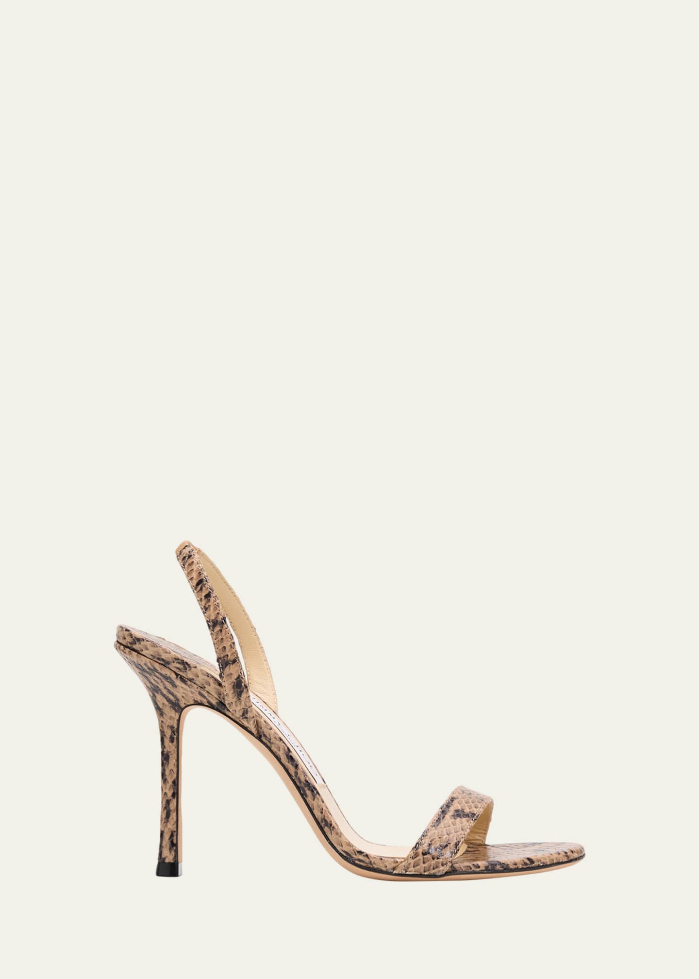 JIMMY CHOO ヘビ柄ミュール Jimmy Choo 85mm Jenn Snake-Embossed Leather Sandals - Bergdorf Goodman