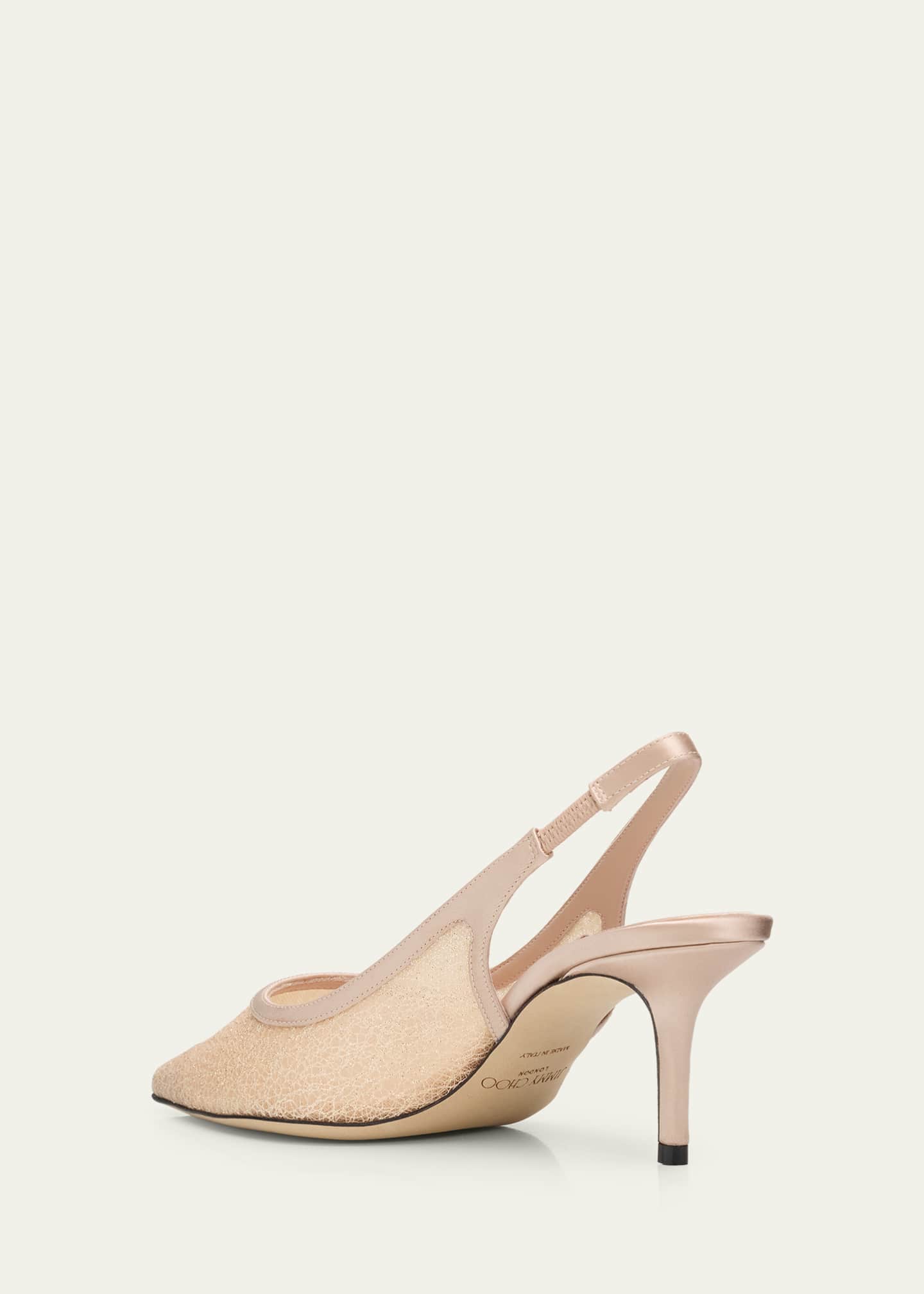 Jimmy Choo 65mm Love Lace Satin Slingback Pumps - Bergdorf Goodman