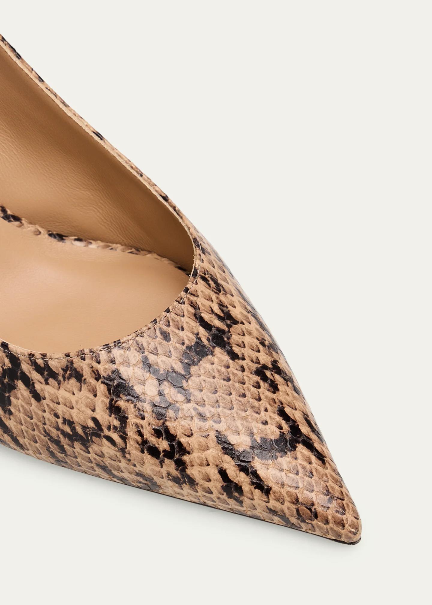 Jimmy Choo 65mm Love Snake-Printed Leather Slingback Pumps