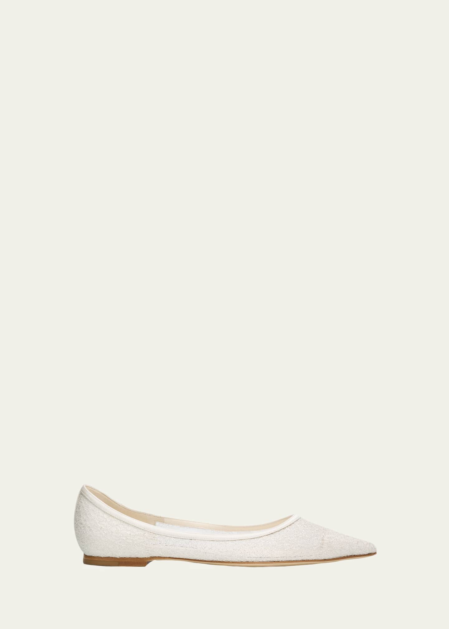 Love Floral Lace Pointed-Toe Flats