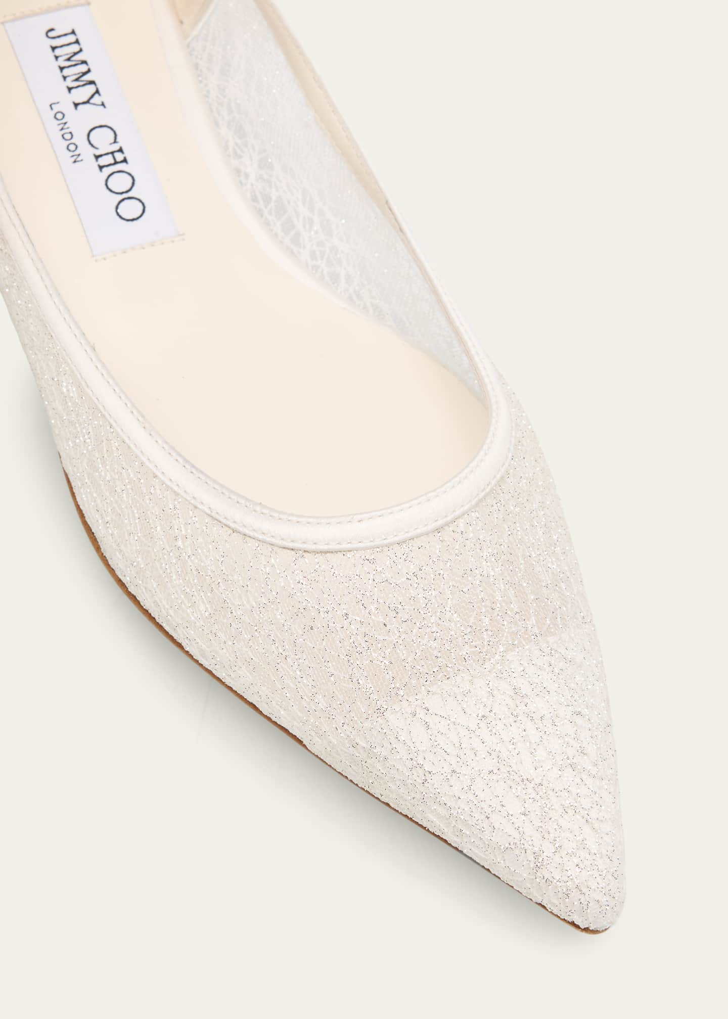 Jimmy Choo Love Floral Lace Pointed-Toe Flats - Bergdorf Goodman