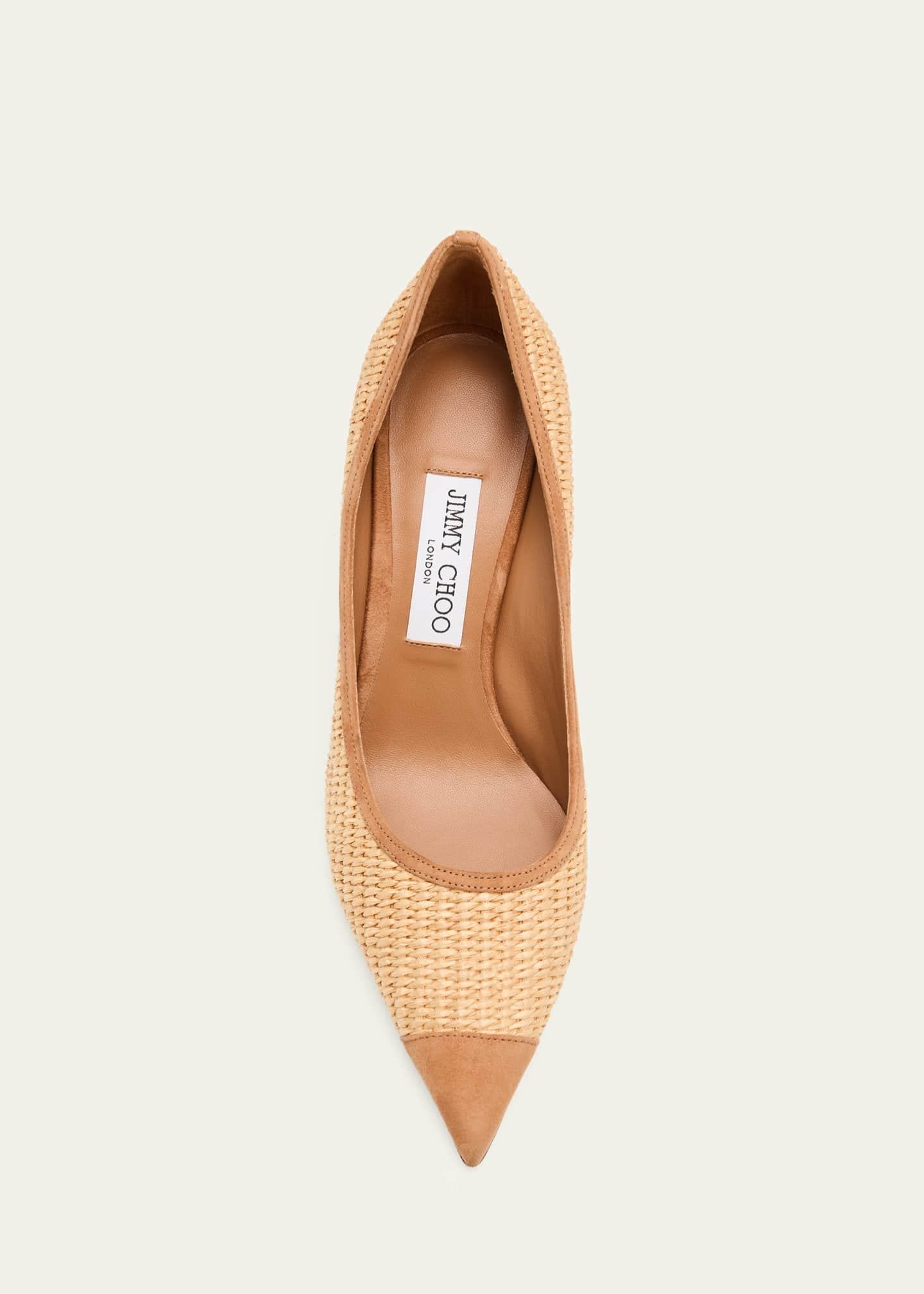 Jimmy Choo 85mm Love Raffia and Suede Pumps - Bergdorf Goodman