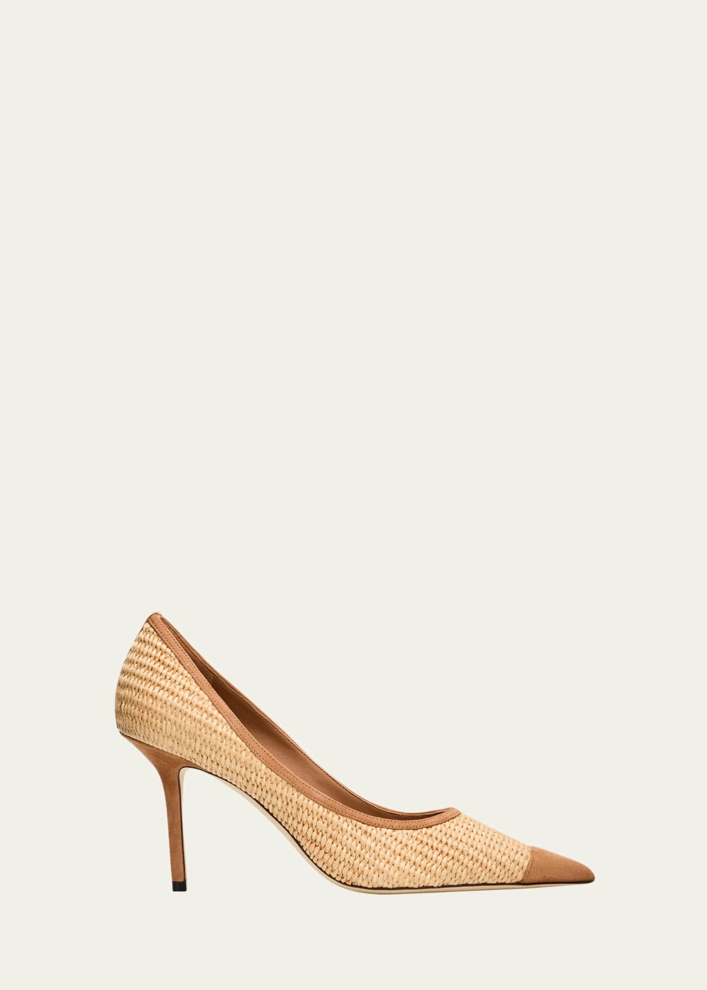 ムーチョ Jimmy Choo 85mm Love Raffia and Suede Pumps - Bergdorf Goodman
