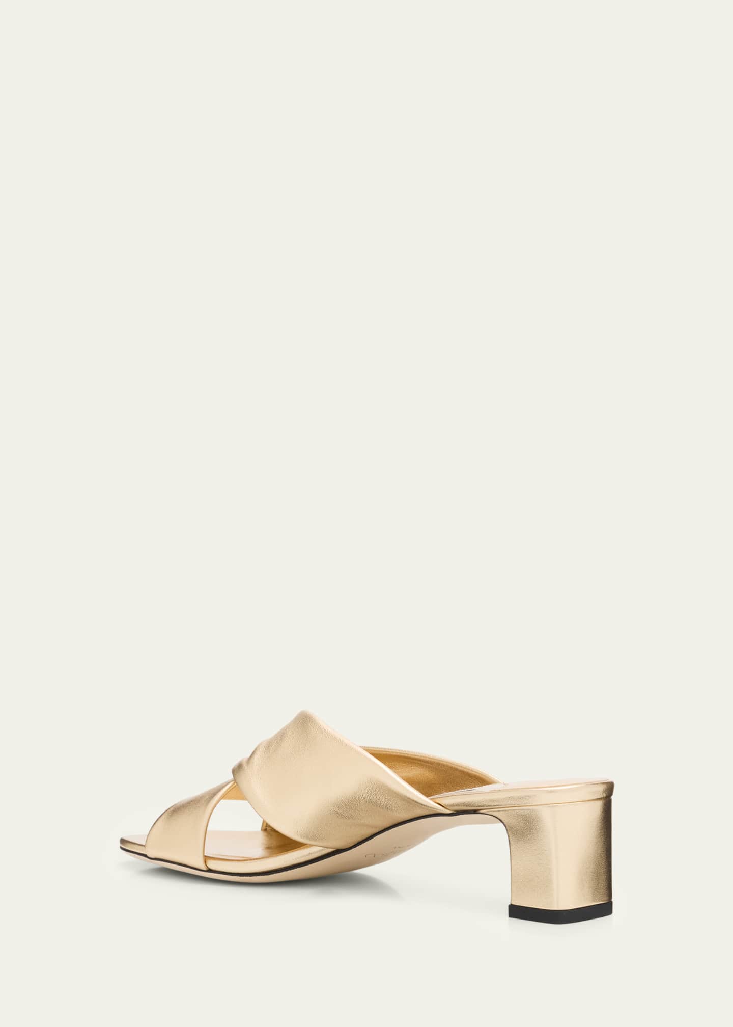 Jimmy Choo 45mm Rafi Metallic Leather Mules - Bergdorf Goodman