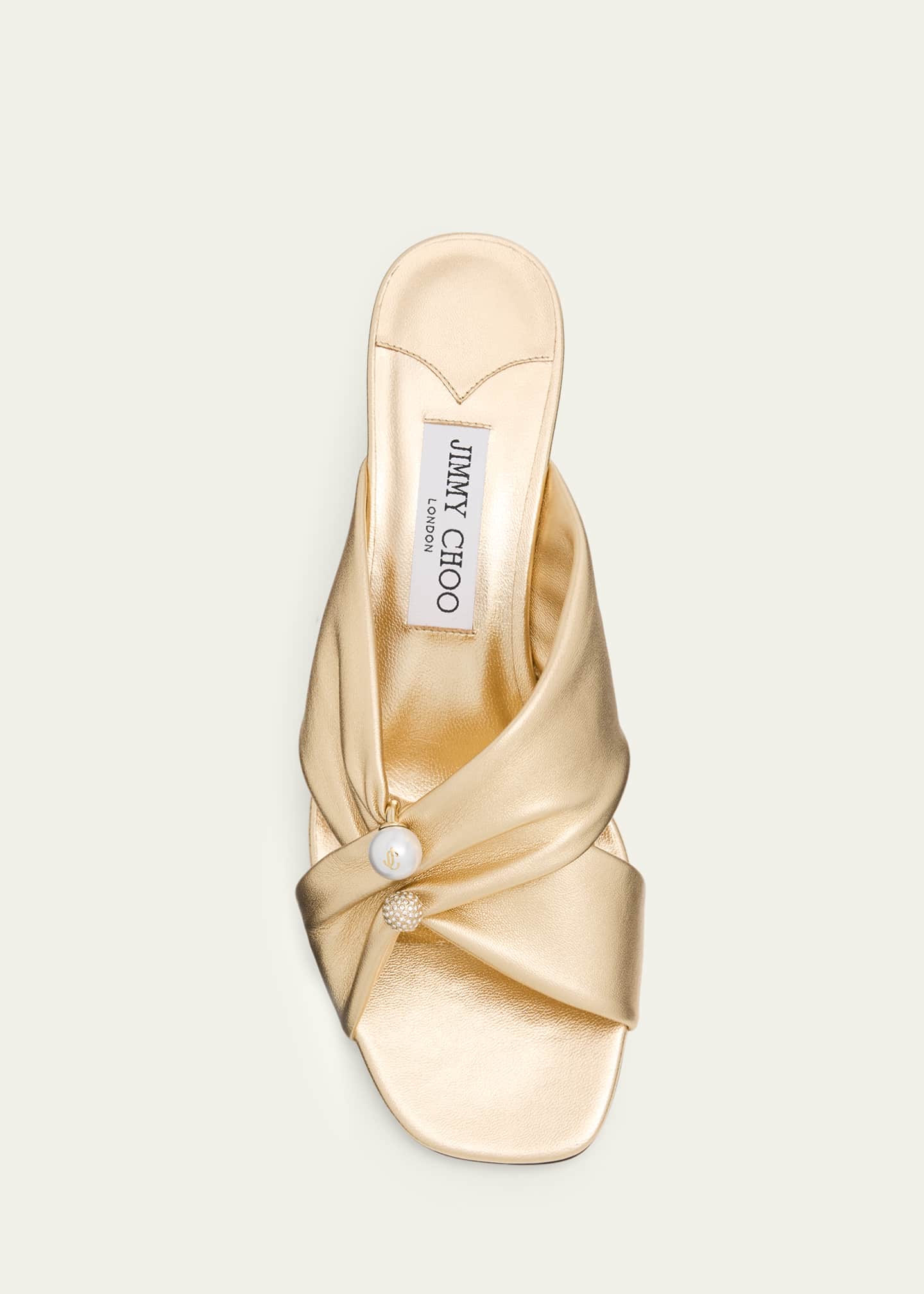 Jimmy Choo 45mm Rafi Metallic Leather Mules - Bergdorf Goodman