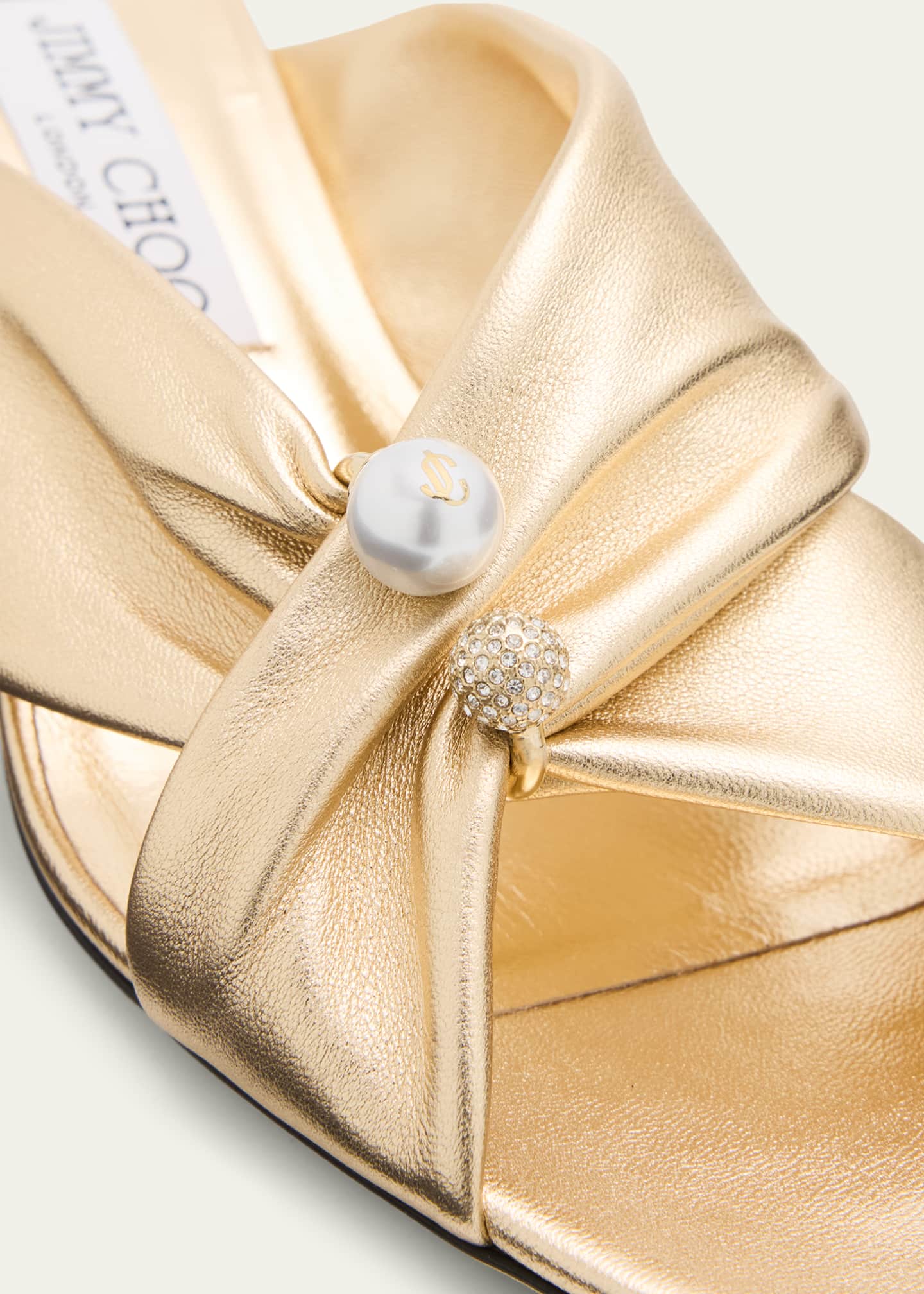 Jimmy Choo 45mm Rafi Metallic Leather Mules - Bergdorf Goodman