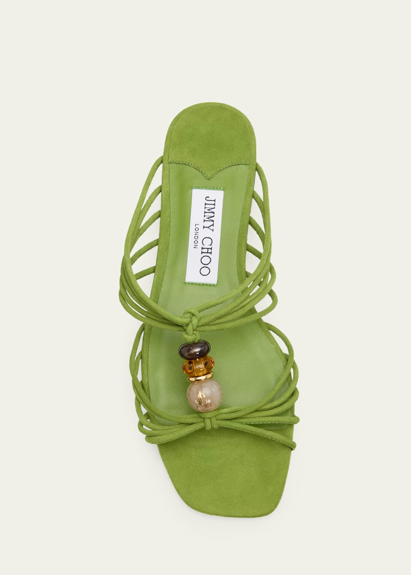 GOODSQUISH BLUMBERG TENNIS GREEN シュシュ Jimmy Choo Lova Suede Flat Slide Sandals - Bergdorf Goodman