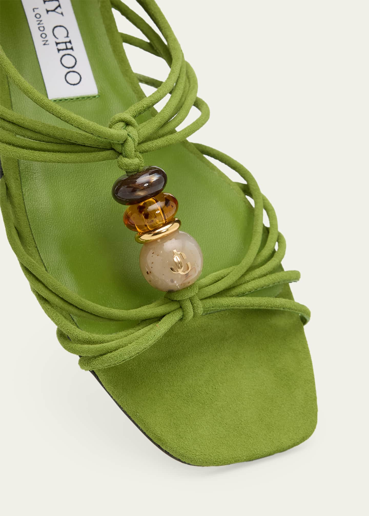 GOODSQUISH BLUMBERG TENNIS GREEN シュシュ Jimmy Choo Lova Suede Flat Slide Sandals - Bergdorf Goodman