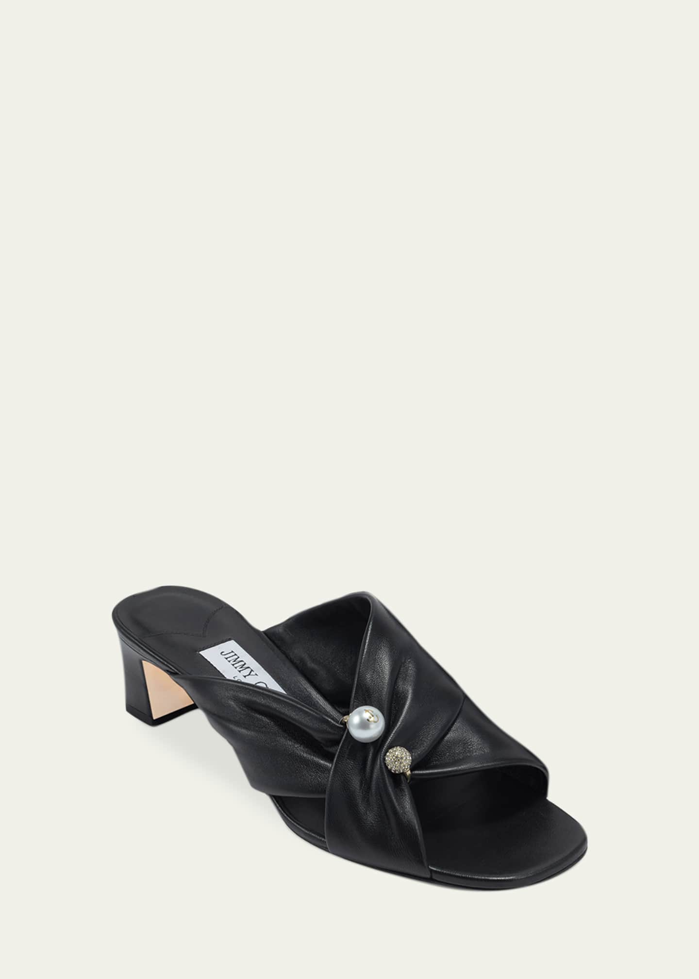 Jimmy Choo 45mm Rafi Leather Mules - Bergdorf Goodman