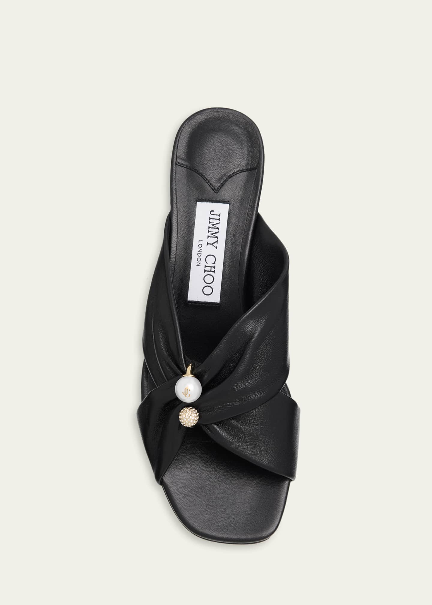 Jimmy Choo 45mm Rafi Leather Mules - Bergdorf Goodman