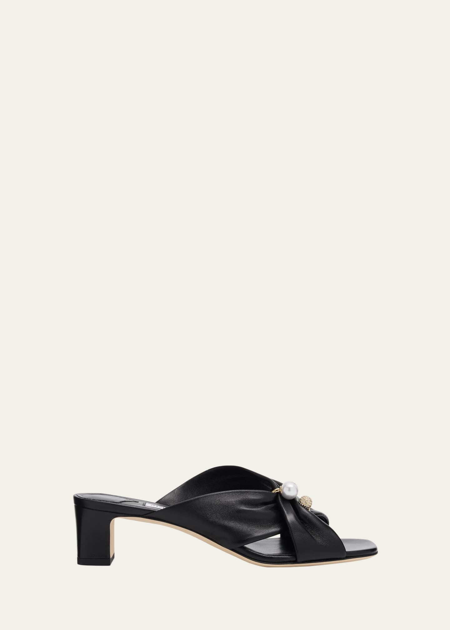 Jimmy Choo 45mm Rafi Leather Mules - Bergdorf Goodman