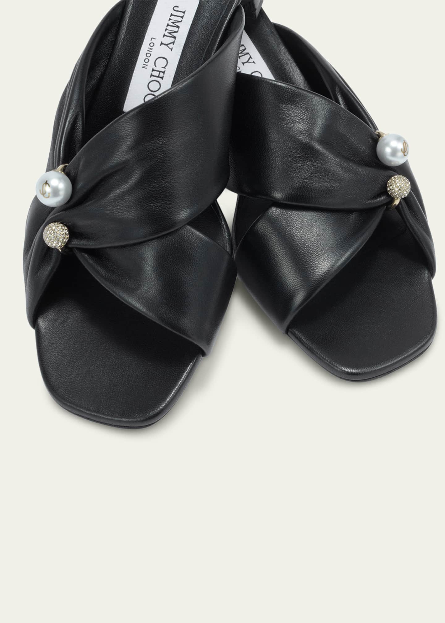 Jimmy Choo 45mm Rafi Leather Mules - Bergdorf Goodman