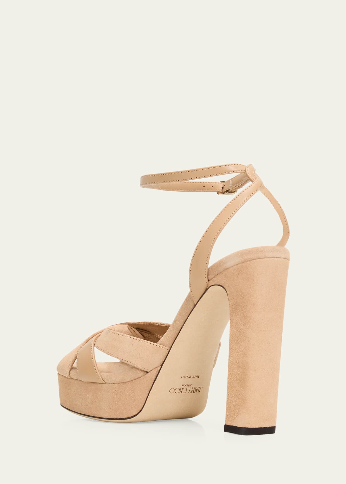 Jimmy Choo 120mm Kove Mixed Leather Platform Sandals - Bergdorf