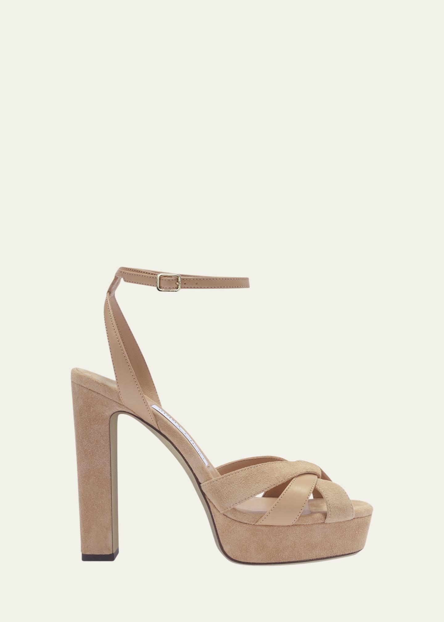 Jimmy Choo 120mm Kove Mixed Leather Platform Sandals - Bergdorf