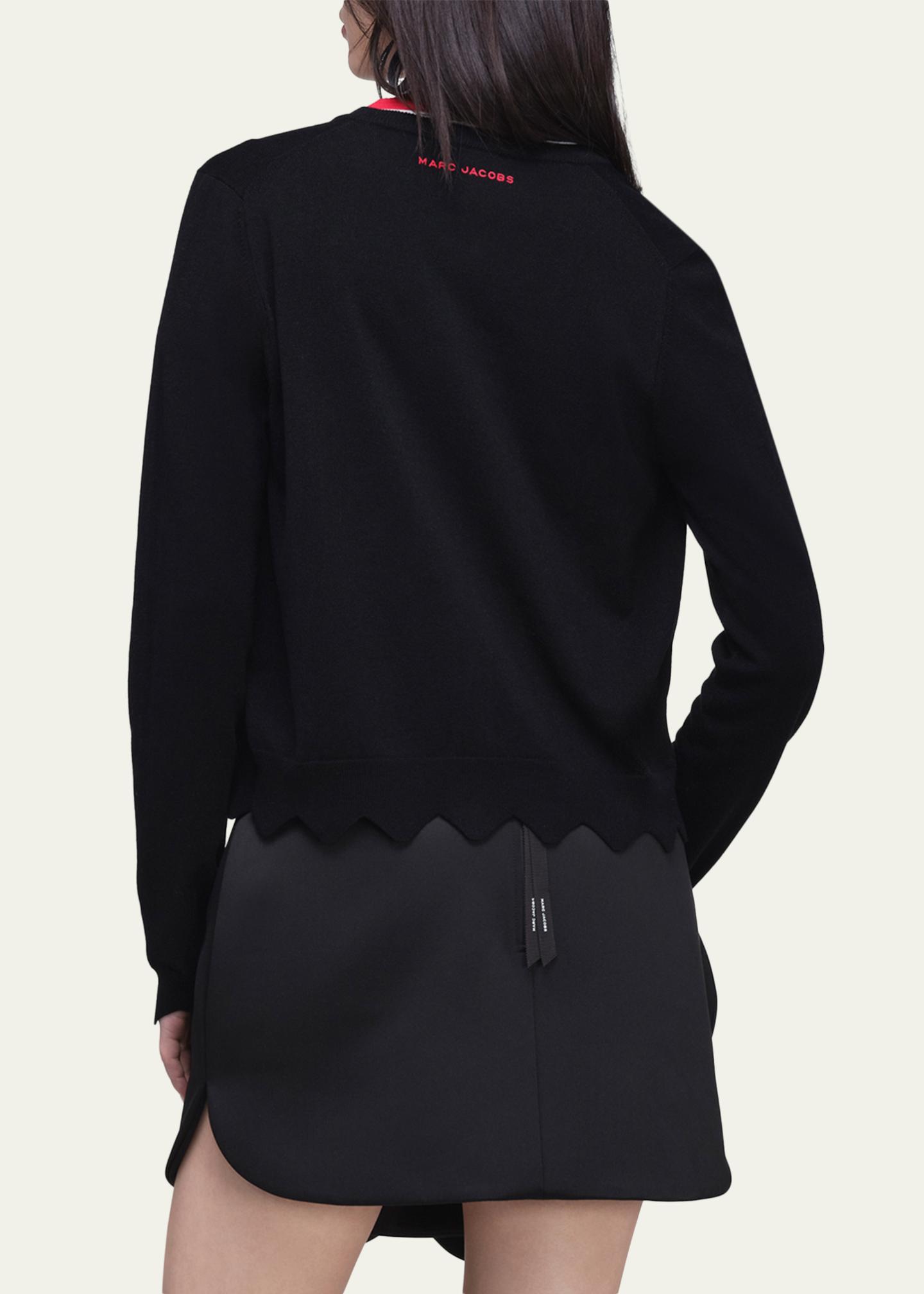 Marc Jacobs Scalloped Daisy Crewneck Cardigan - Bergdorf Goodman