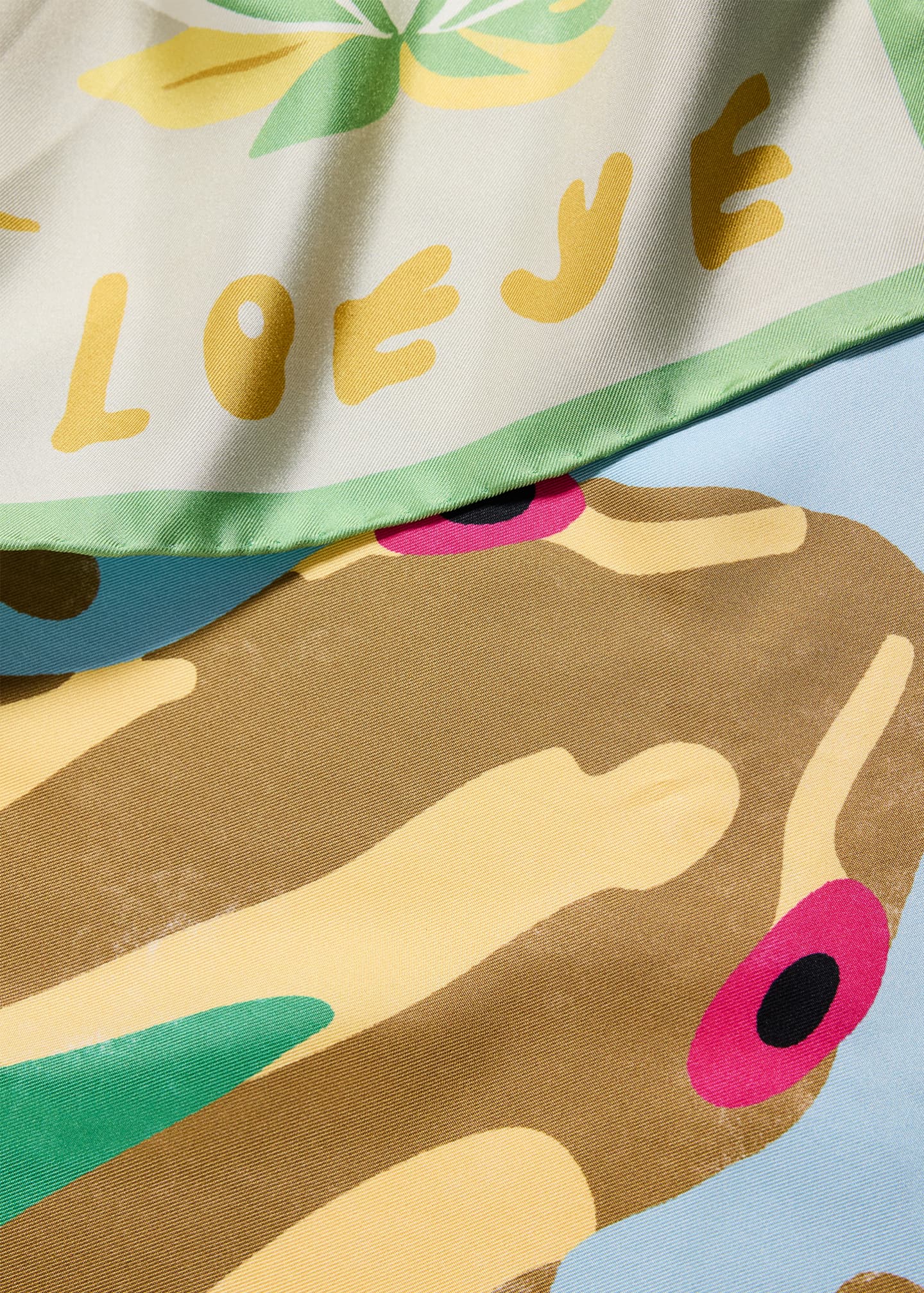 Loewe x Paula's Ibiza Frog-Print Silk Scarf - Bergdorf Goodman