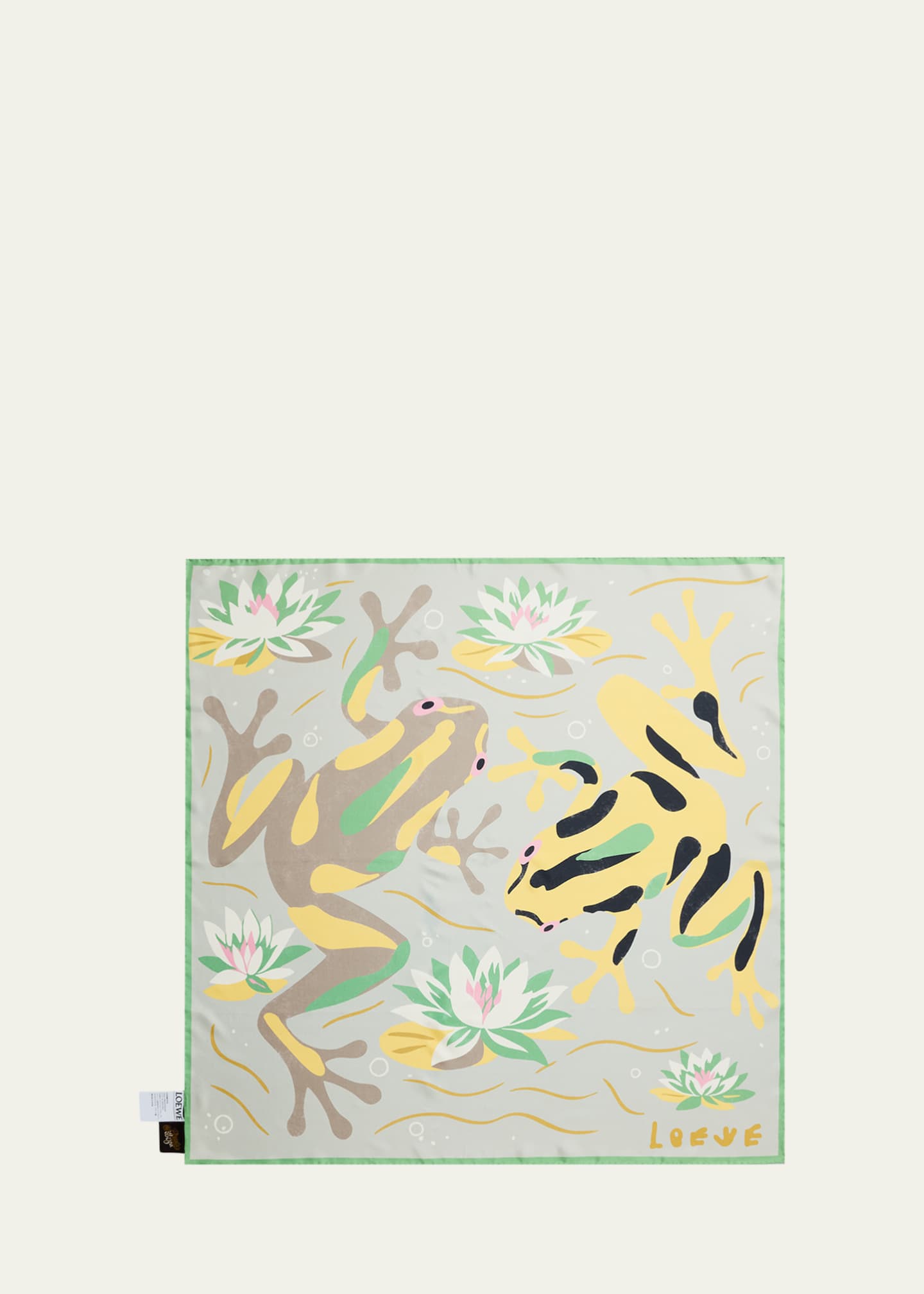 LOEWE シルクスカーフ 蝶 バタフライ Loewe x Paula's Ibiza Frog-Print Silk Scarf - Bergdorf Goodman