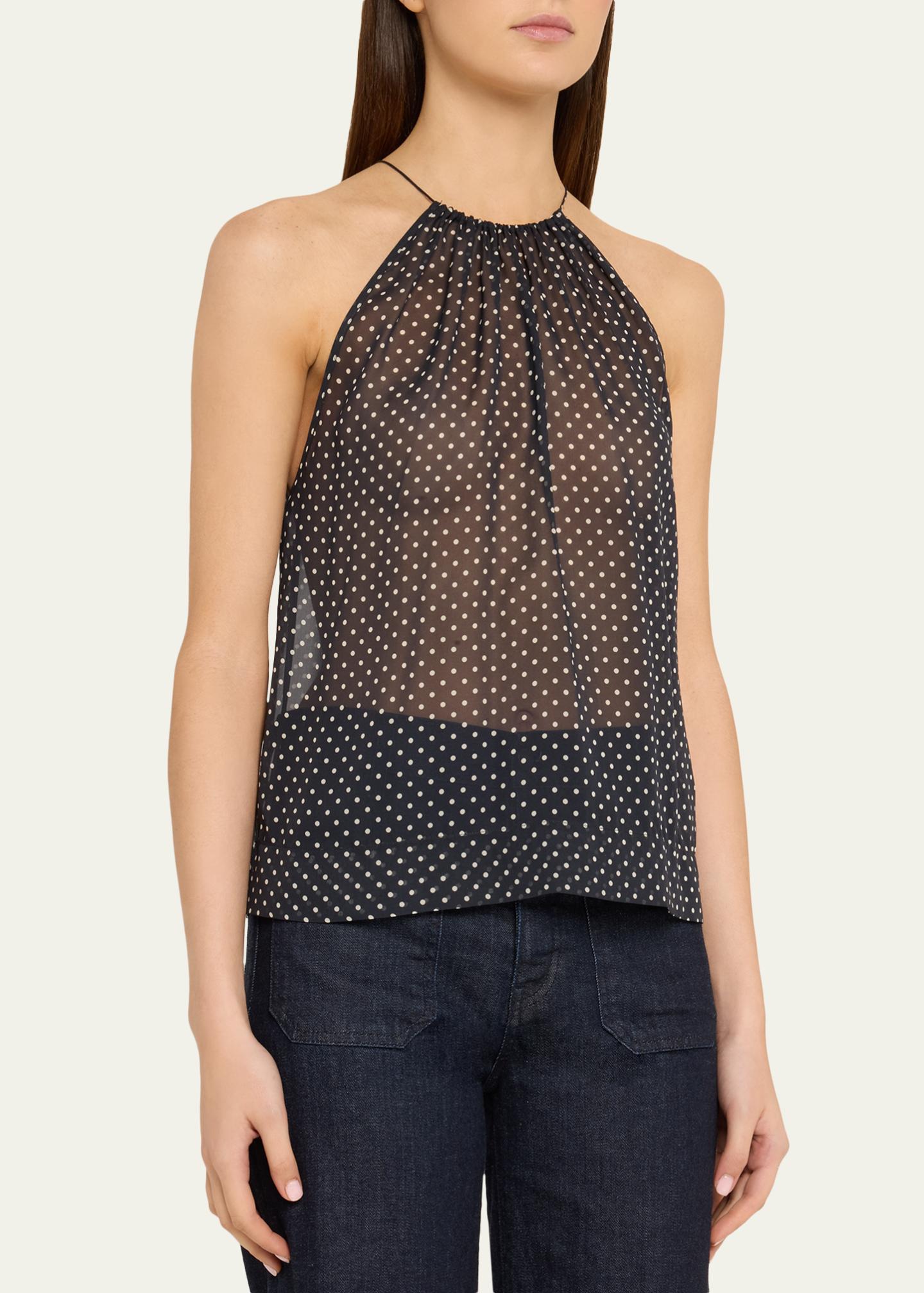 Nili Lotan Nikki Silk Polka Dot Halter Top - Bergdorf Goodman