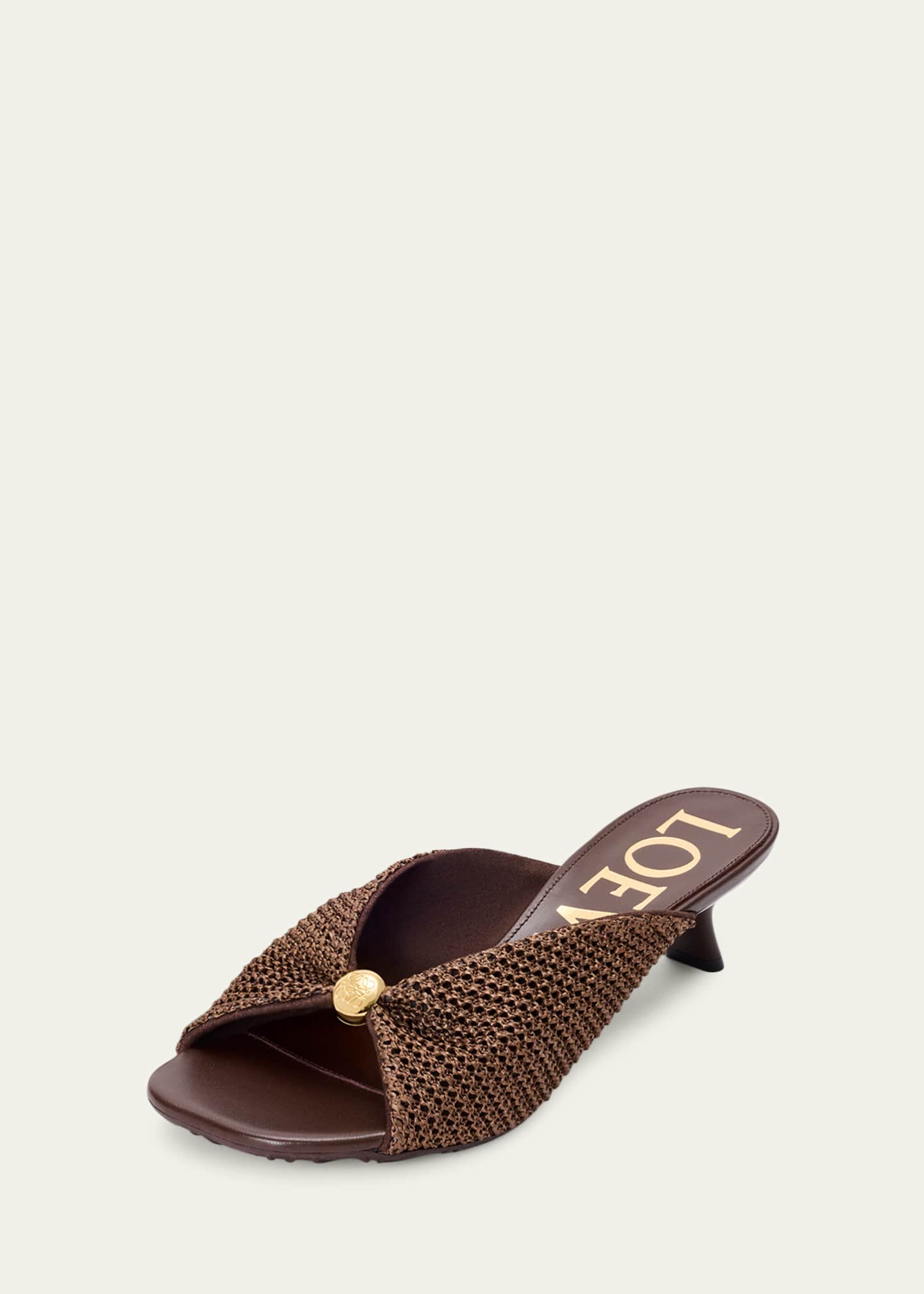 Loewe x Paula's Ibiza 45mm Pebble Woven Slide Sandals - Bergdorf