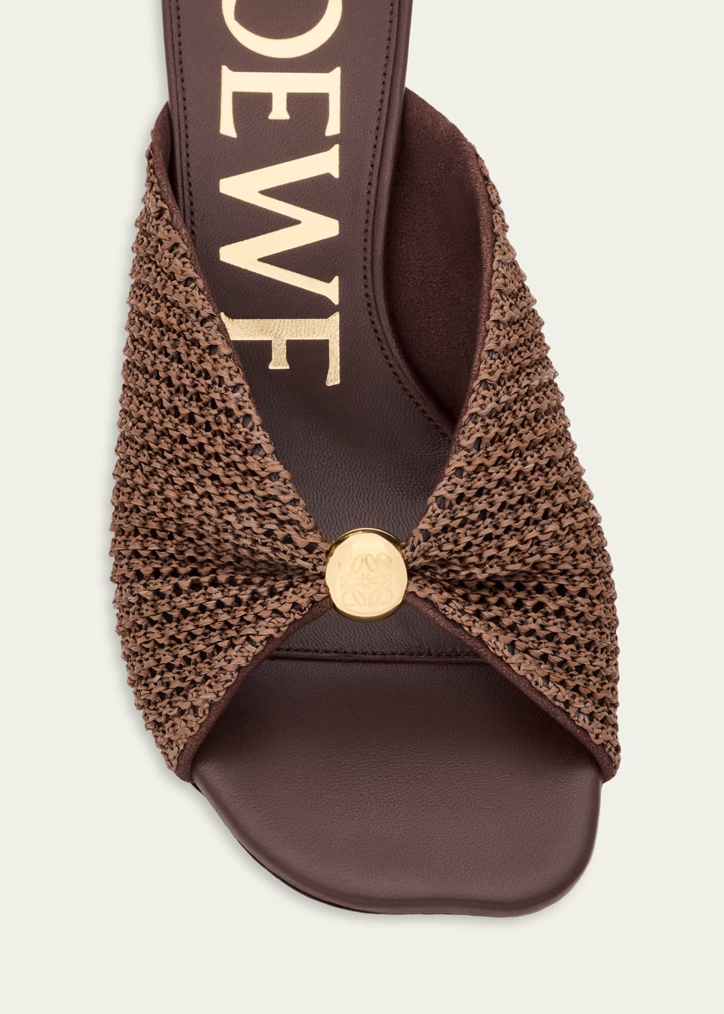 Loewe x Paula's Ibiza 45mm Pebble Woven Slide Sandals - Bergdorf