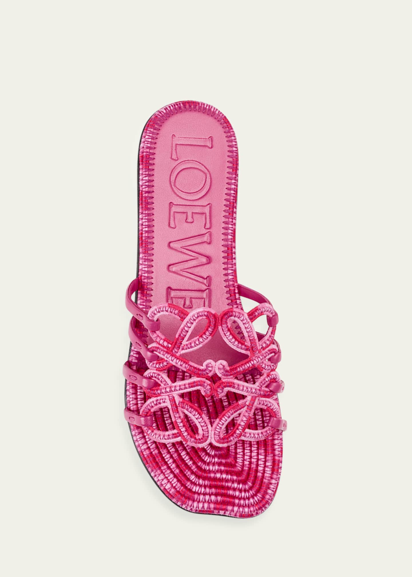 Loewe x Paula's Ibiza Petal Anagram Crochet Flat Slide Sandals