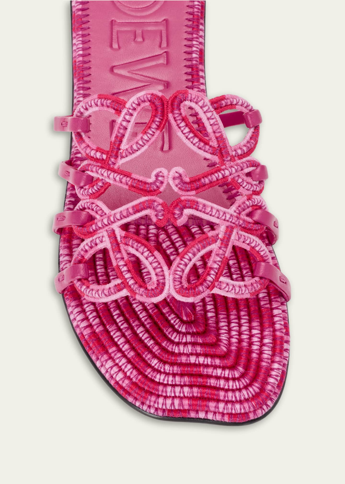 Loewe x Paula's Ibiza Petal Anagram Crochet Flat Slide Sandals