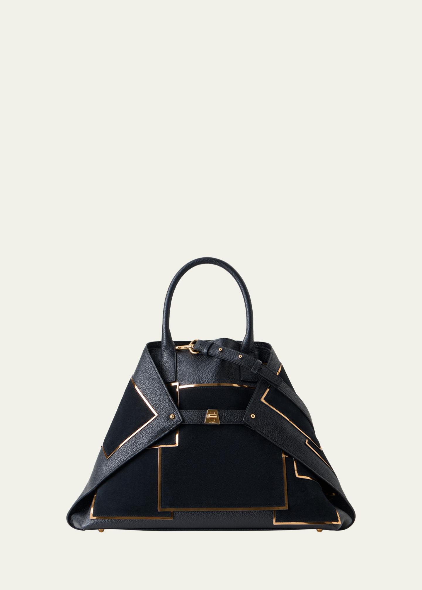 Akris Ai Medium Metallic Patchwork Top-Handle Bag - Bergdorf Goodman
