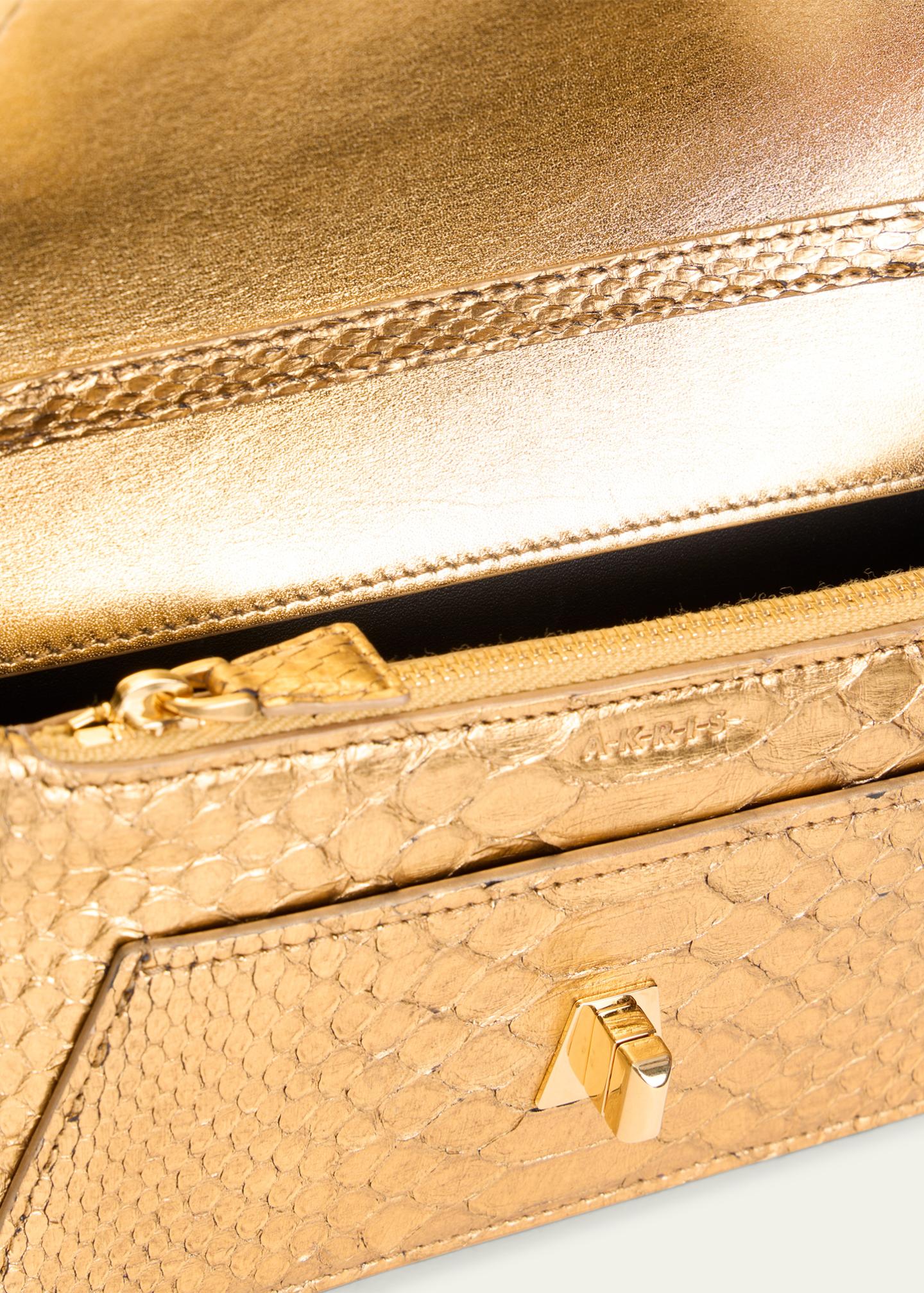 Akris Anouk Metallic Snakeskin Envelope Bag - Bergdorf Goodman