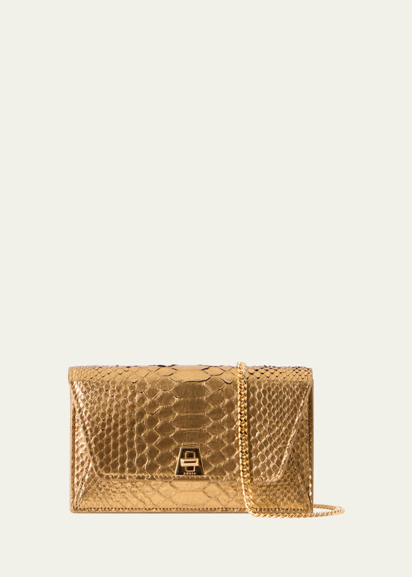 Akris Anouk Metallic Snakeskin Envelope Bag - Bergdorf Goodman