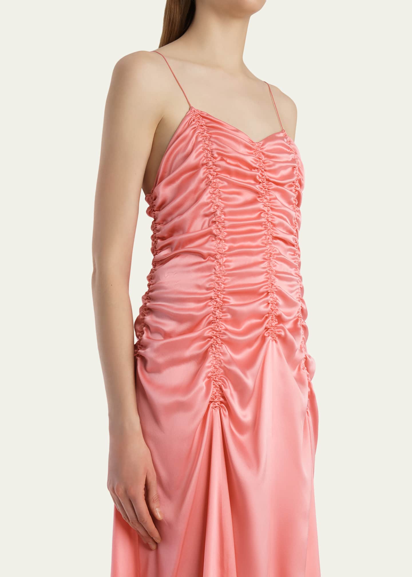 khaite ruched dress Oron ruched jersey midi dress in beige - Khaite