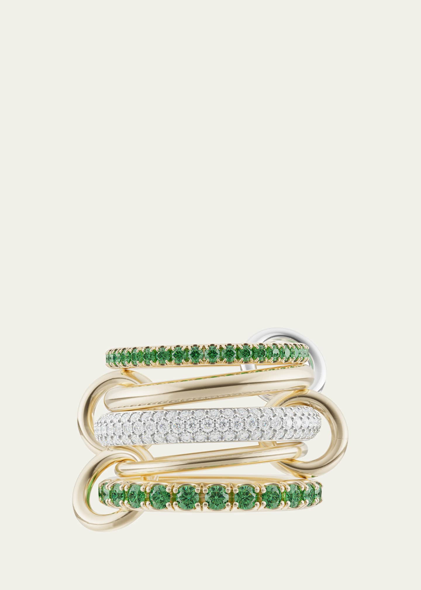 Spinelli Kilcollin Chloe Vert Five Linked Ring with Diamonds and