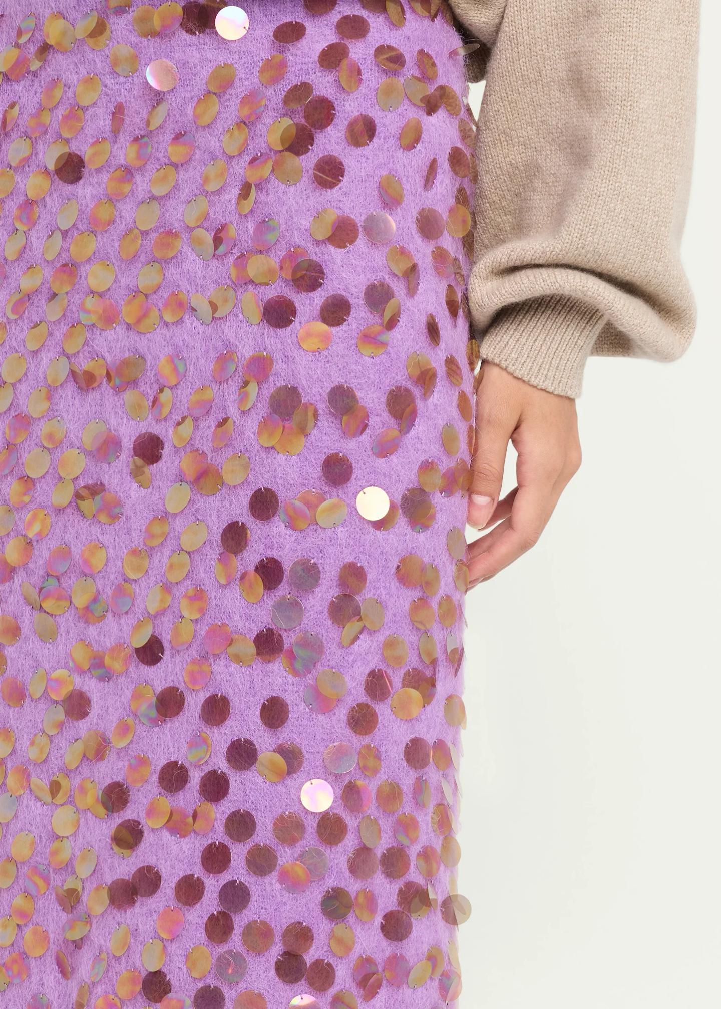 ZANKOV Delphine Sequined Mohair-Blend Knit Midi Skirt - Bergdorf