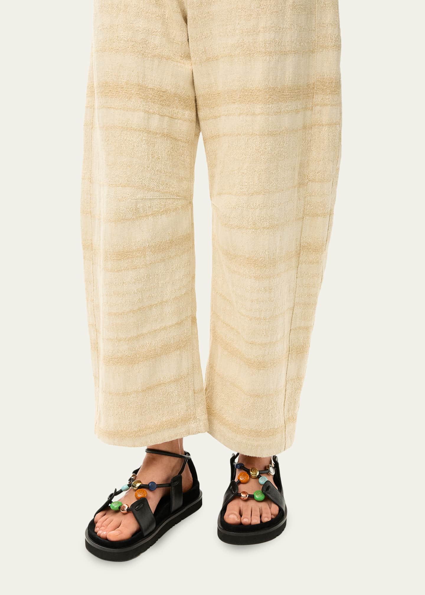 Loewe x Paula's Ibiza Anagram Pebble Bead Leather Sandals