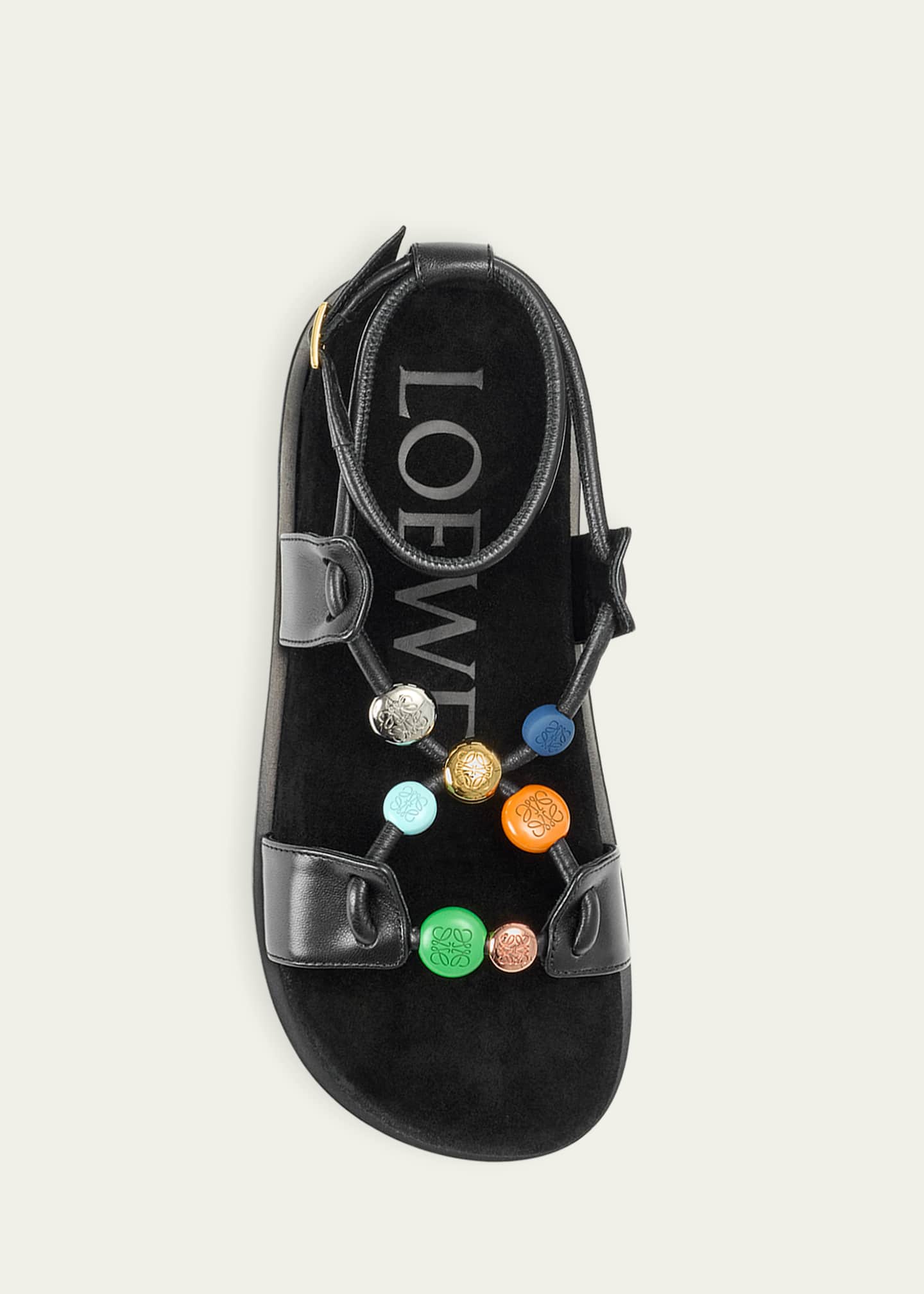Loewe x Paula's Ibiza Anagram Pebble Bead Leather Sandals