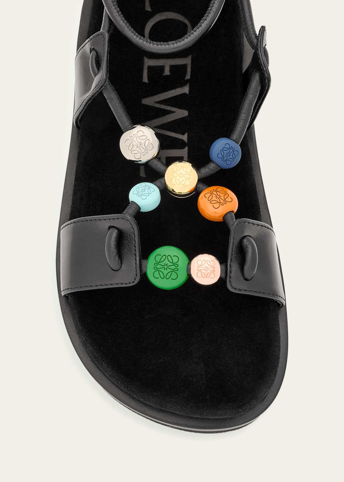Loewe x Paula's Ibiza Anagram Pebble Bead Leather Sandals