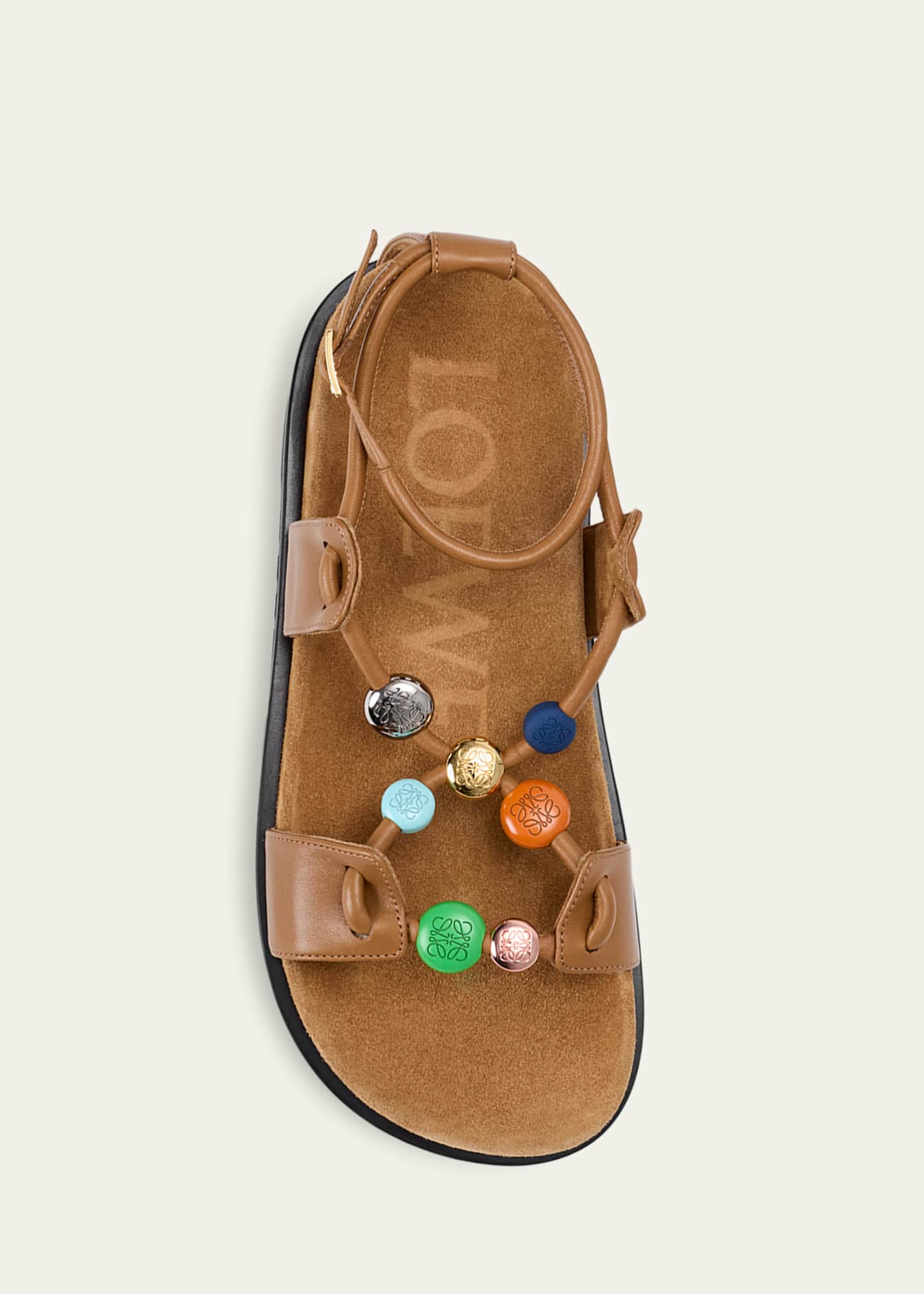 Loewe x Paula's Ibiza Anagram Pebble Bead Leather Sandals