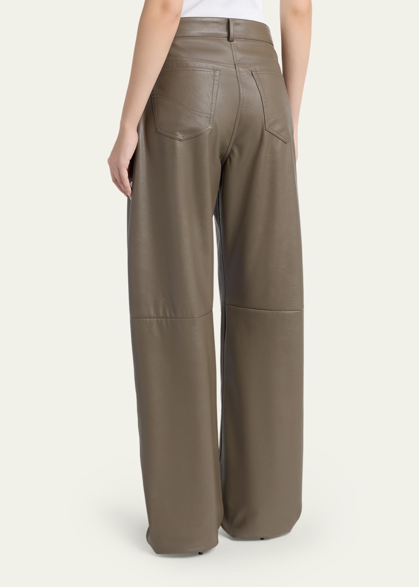 Stella McCartney Alter Mat Faux-Leather Studded Barrel-Leg Pants