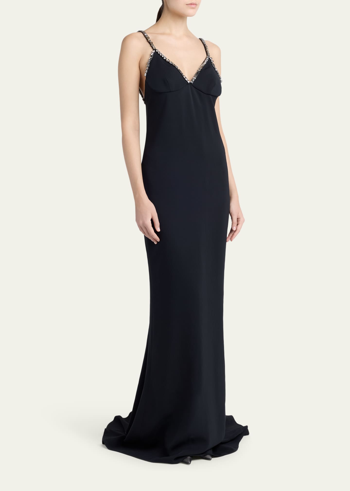 Stella McCartney Embellished V-Neck Trumpet Gown - Bergdorf Goodman