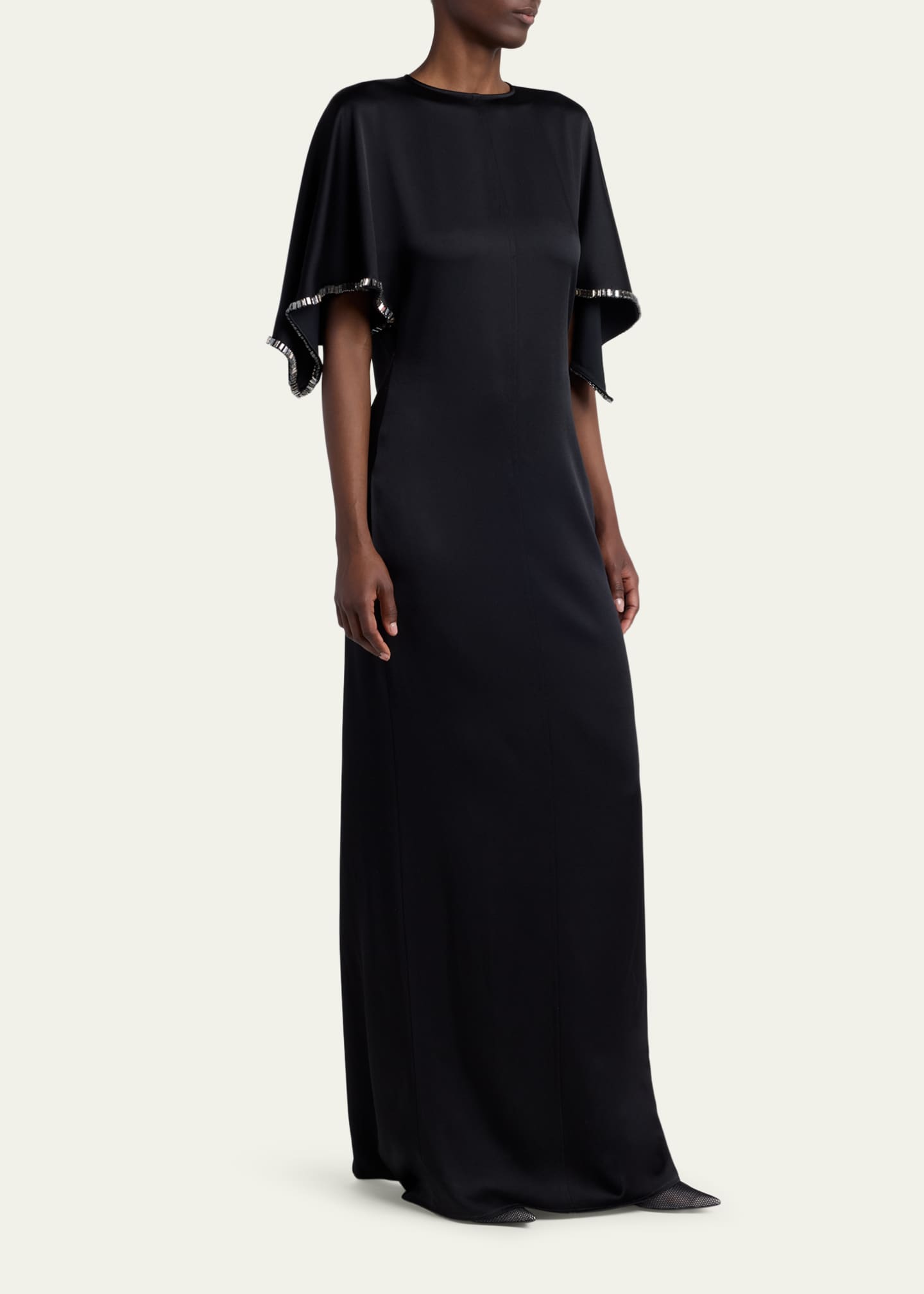 stella mccartney evening dresses Stella McCartney Draped Satin Maxi Dress | Blue