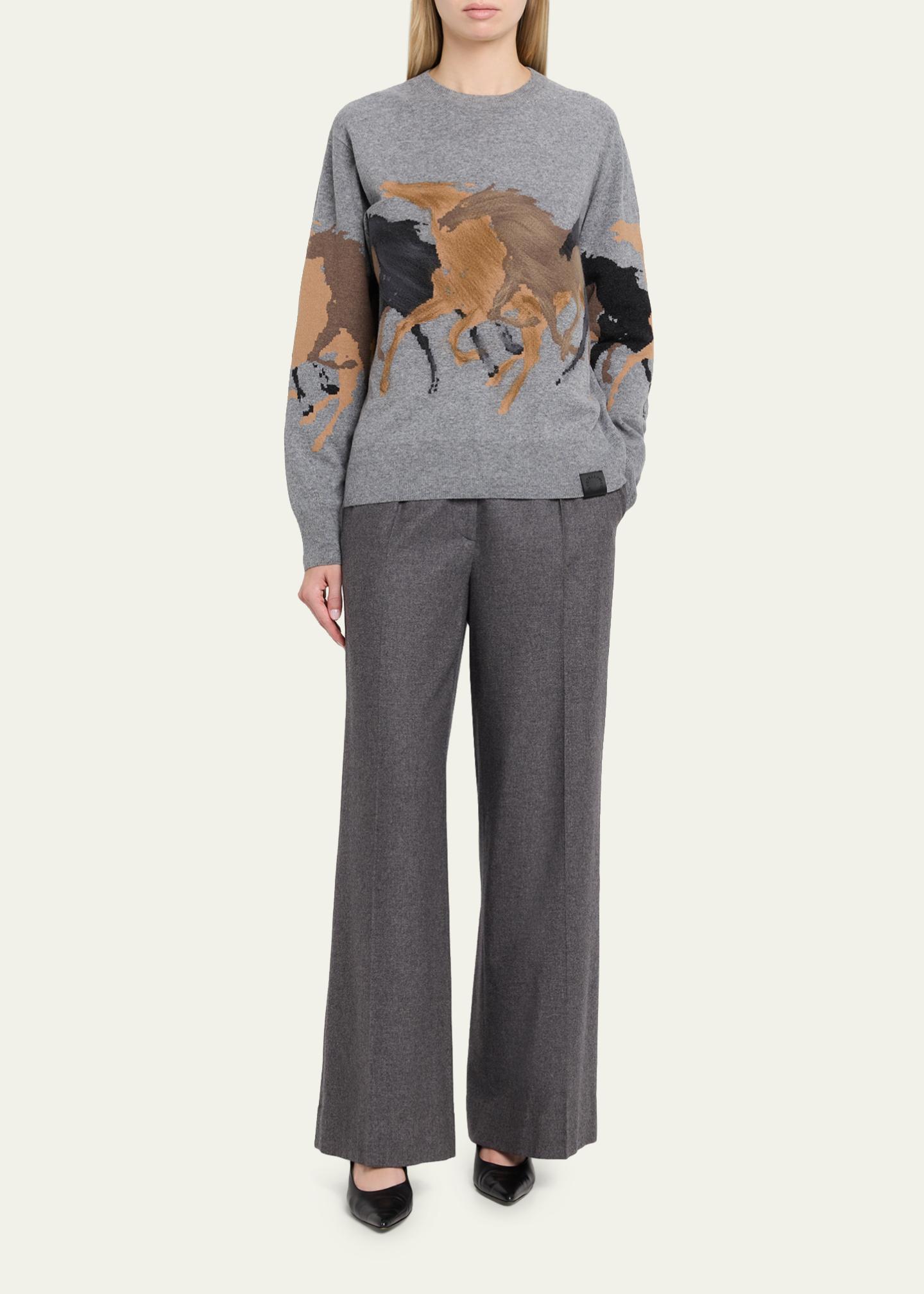サ*☆様  by Stella McCartney　コラボ　ジョガー Stella McCartney Racing Horses Crewneck Sweater - Bergdorf Goodman