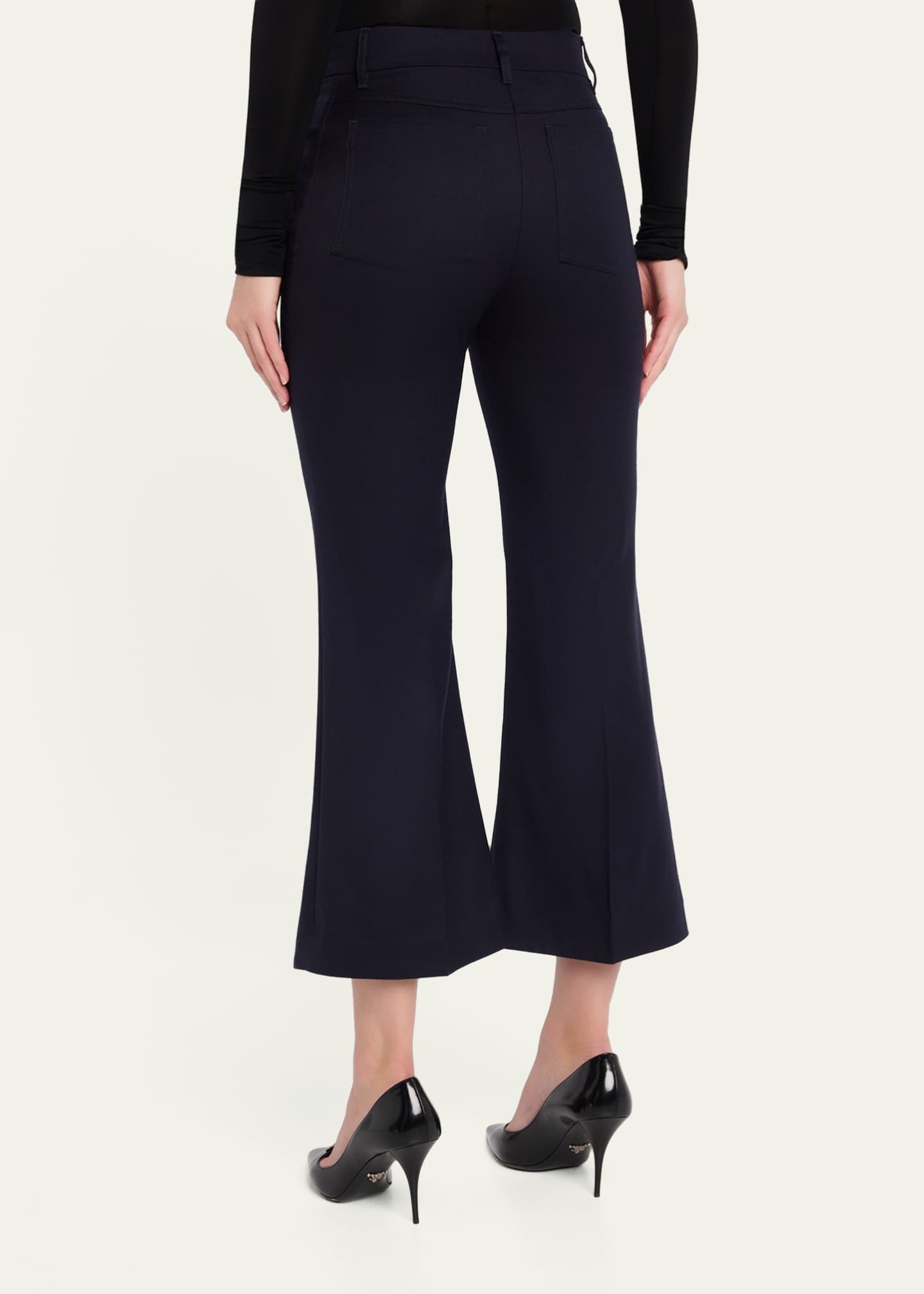 Stella McCartney Mid-Rise Wool Kickflare Crop Pants - Bergdorf Goodman