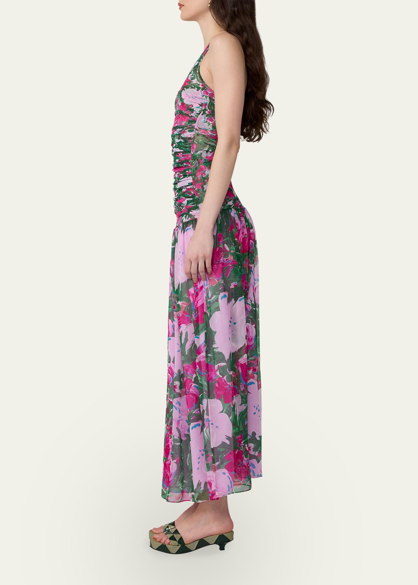 Diane von Furstenberg Lorna Ruched Floral-Print Midi Dress - Bergdorf ...