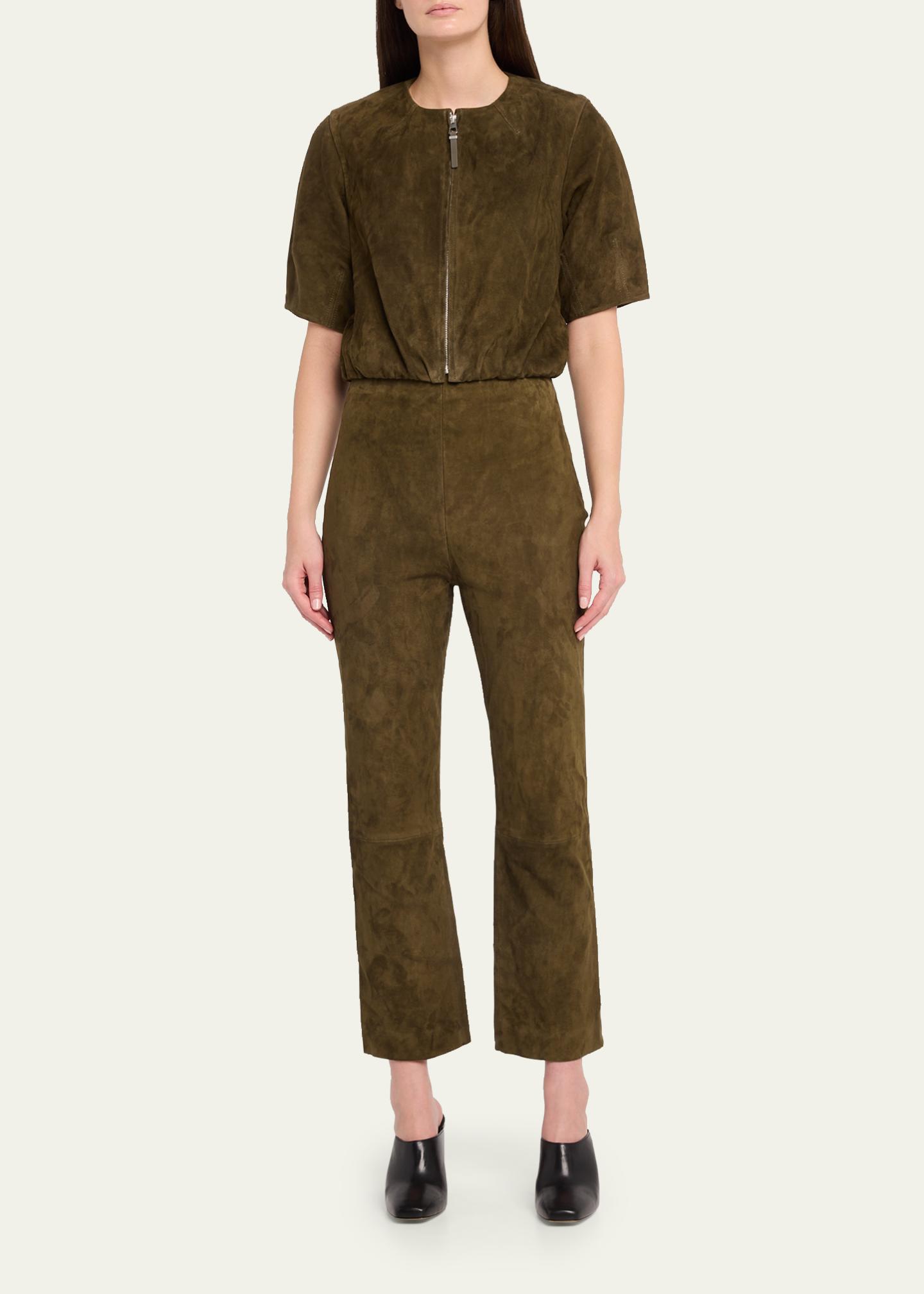 SIMKHAI Veda Cropped Vegan Suede Pants - Bergdorf Goodman