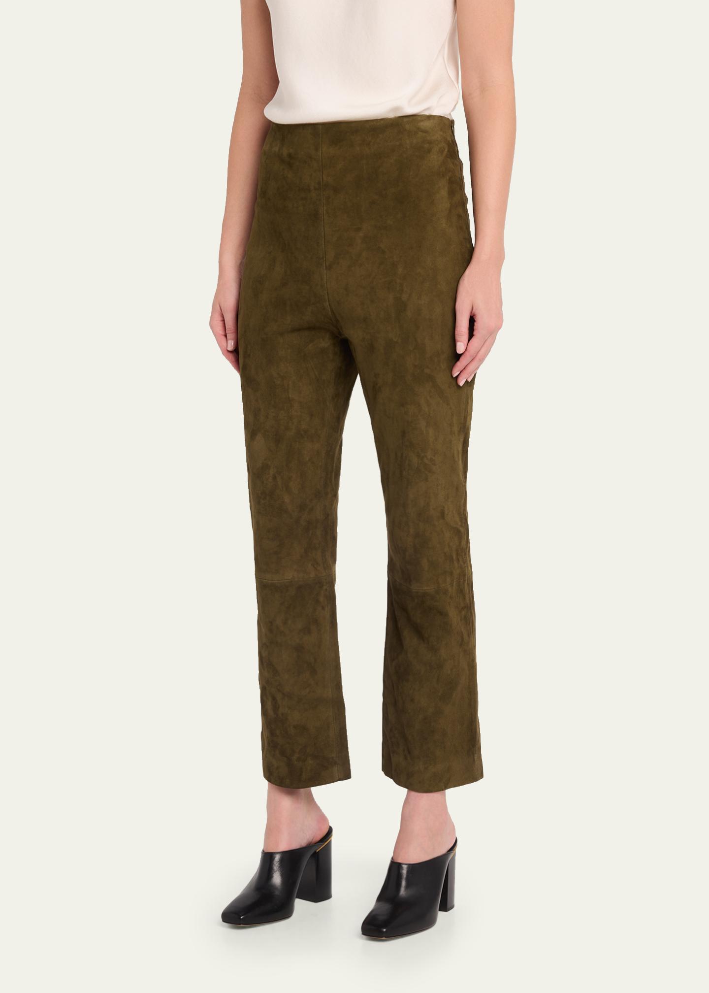 PRY Velvet Suede Sarouel Crop Pants シュウト SIMKHAI Veda Cropped Vegan Suede Pants - Bergdorf Goodman
